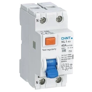 Diferencial accesoriableChint NL1-2-40-30AC/AX NL-12P 40A 30ma AC