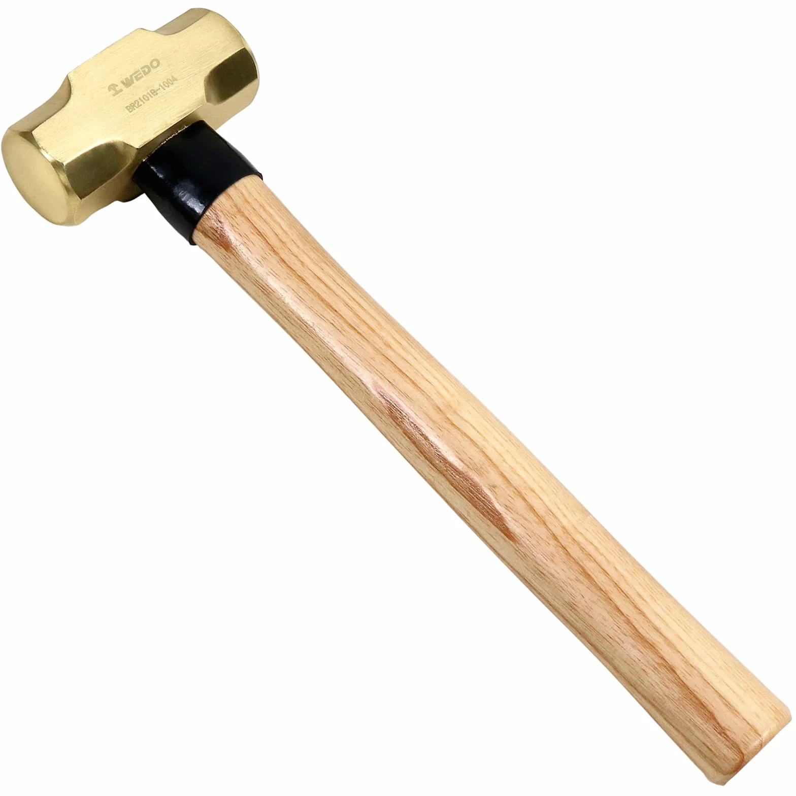 WEDO Martillo de Latón Maciz,Martillo con mango de madera para Estampar,Moldear,Reparar joyas,Aplanar u otras piezas metálicas,310mm,450g