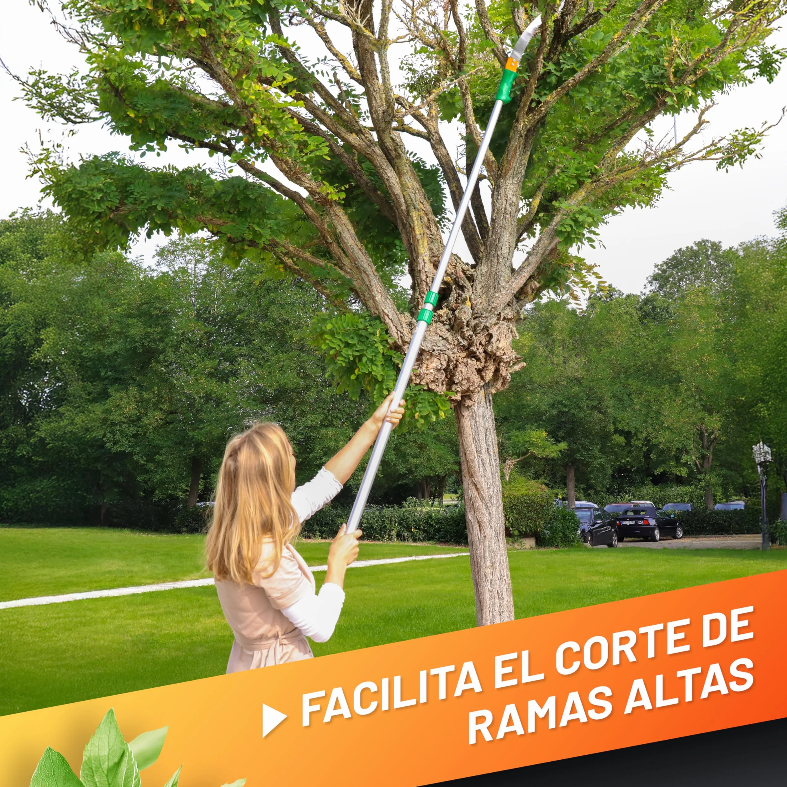 GRÜNTEK Sierra de Podar Telescópica 100-240 cm Cortarramas