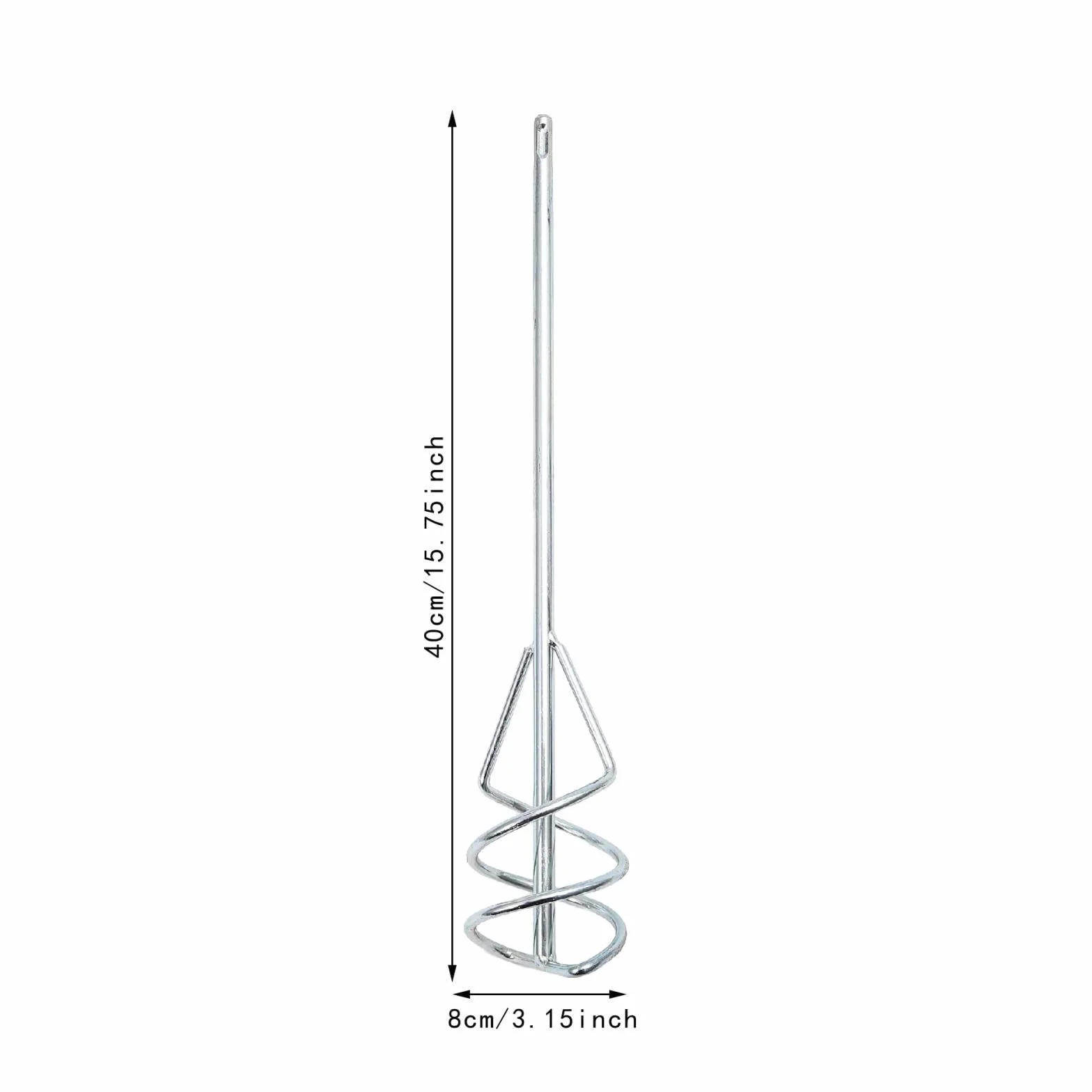 predolo Varilla para mezclar hormigón, varilla agitadora en espiral, resistente al óxido, fácil instalación, mezclador de pintura y yeso para taladro, 8cmx40cm