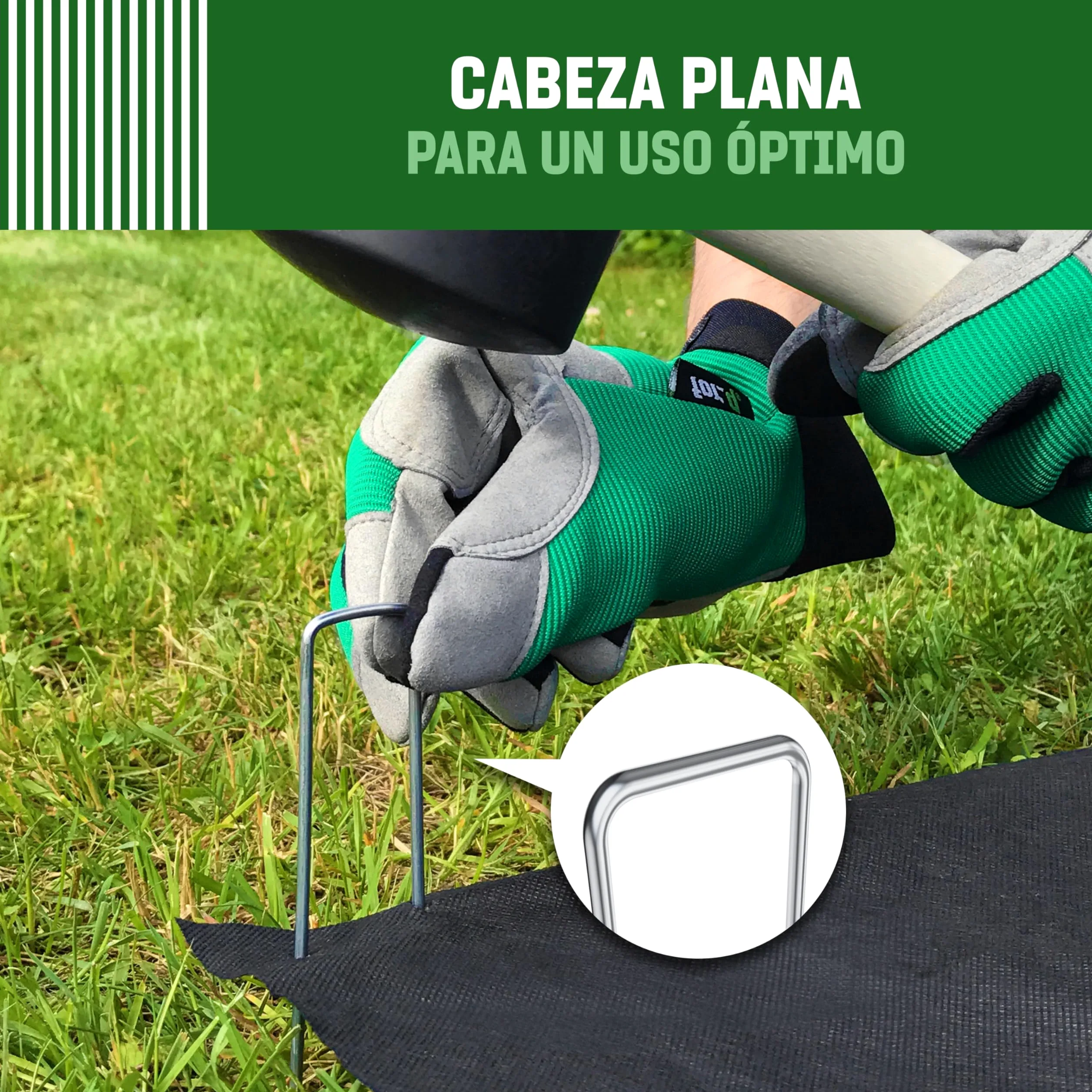 GardenGloss Grapas de Sujeción de Acero Galvanizado (100 Piezas) - Anclaje de Suelo Robusto para Malla Anti-maleza, Malla de jardín & Acampada - 150 MM de Largo, 25 MM de Ancho, Ø 3 MM