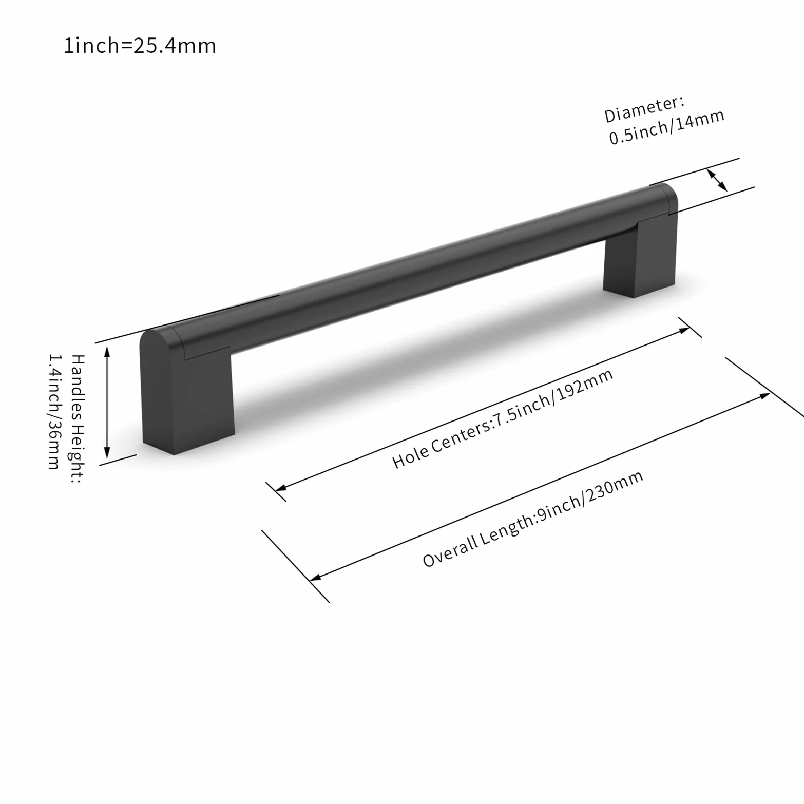 FURNIWARE 5 piezas manija de gabinete acero inoxidable 192 mm negro mate tiradores armario cocina