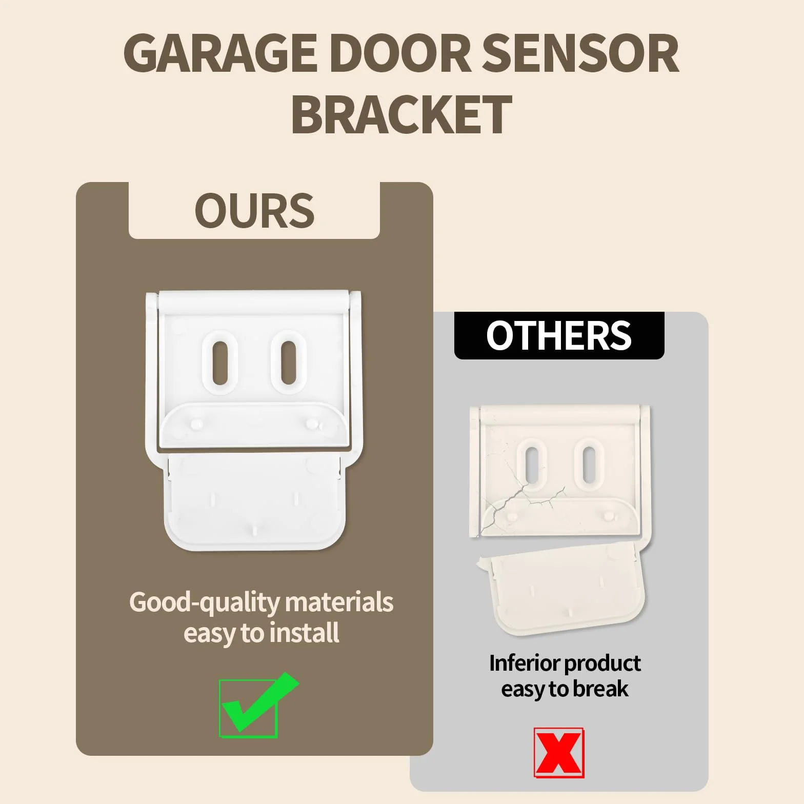 Gosknor Soporte para Puerta de Garaje, Compatible con Sensor de Contacto Ring Alarm 2 Generación, Soporte de Montaje para Sensor Ring Accesorios de Seguridad, Fácil Instalación