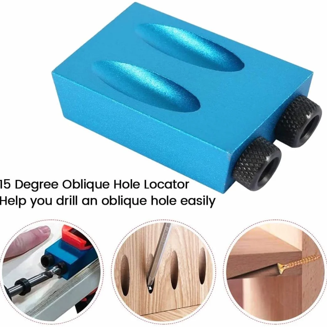 Tornillo de Bolsillo Jig Dowel Kit Carpintería Guías de Madera Ángulo