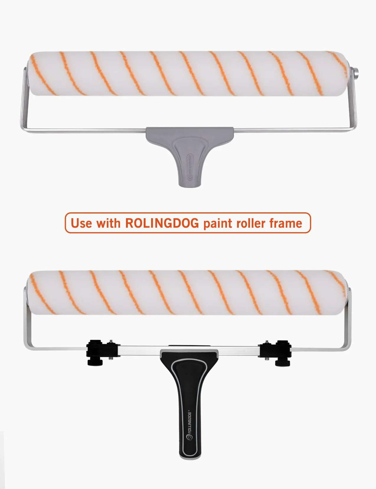 ROLLINGDOG Fundas para rodillo de pintura de 18 pulgadas, paquete de 3 fundas de rodillo de poliéster de 1/2 pulgada para paredes, techos, suelos y cubiertas, sin pelusas, lavables y reutilizables