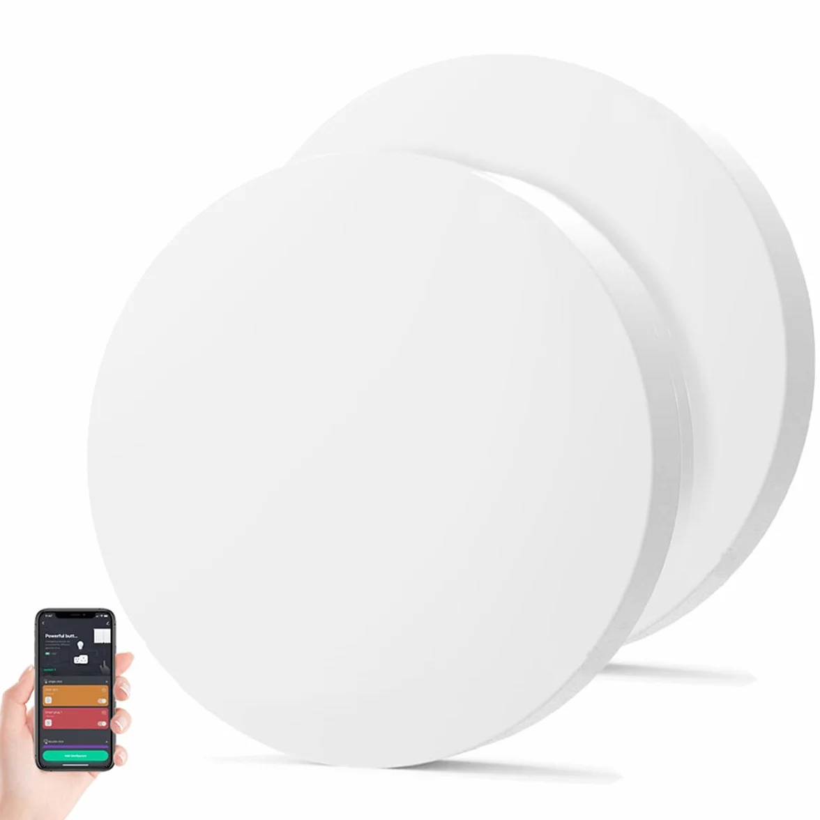 Interruptor inalámbrico Zigbee Control de 3 vías Interruptor mini con botón Zigbee para dispositivos domésticos inteligentes, compatible con la aplicación Tuya, paquete de 2