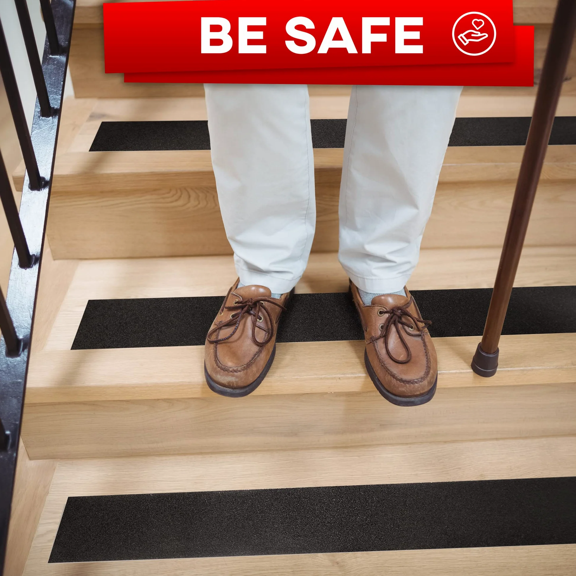 Cinta de agarre – Cinta antideslizante resistente para escaleras al aire libre e interior, impermeable, rollo antideslizante para escalones, tracción y agarre de escalera (negro, 4 pulgadas x 35 pies)
