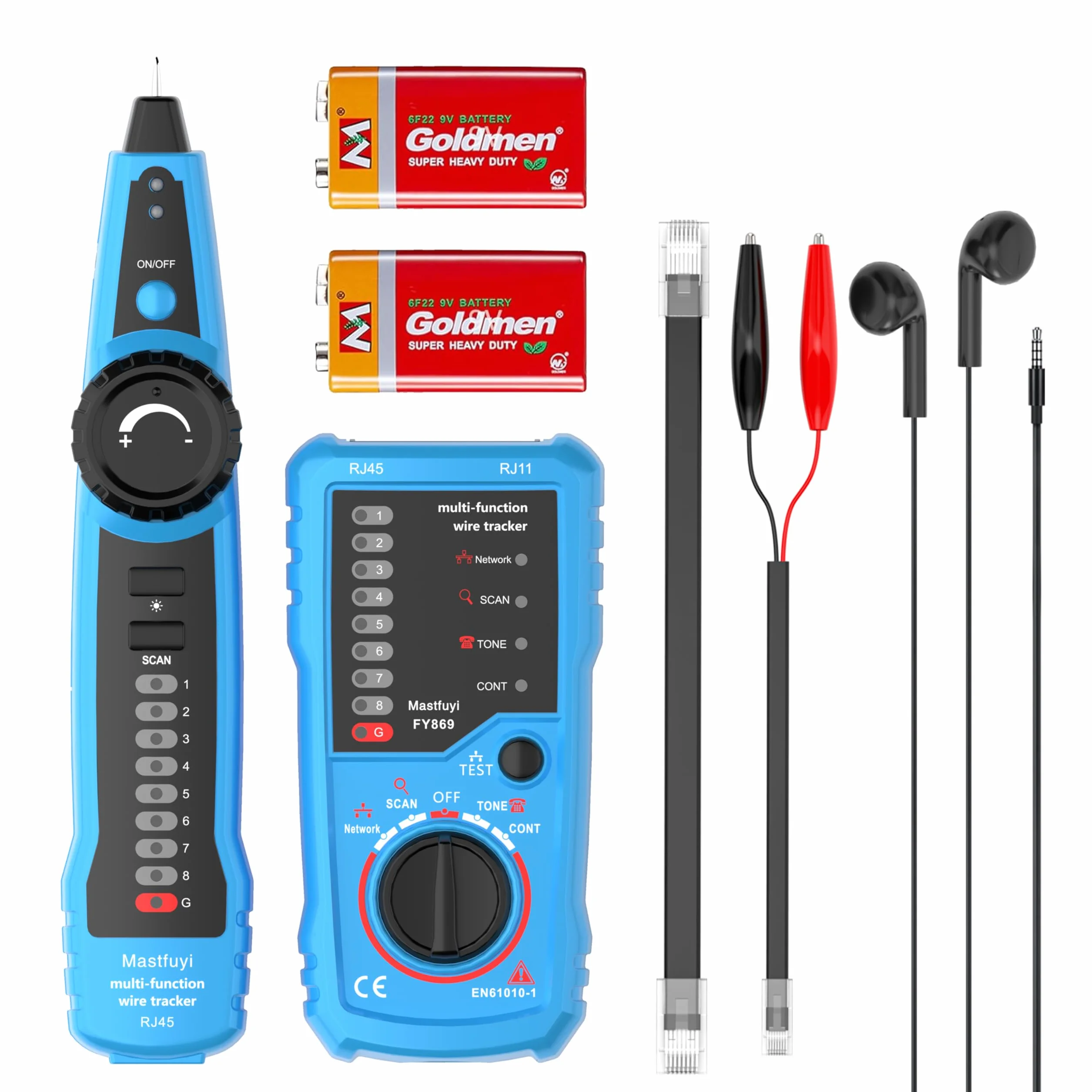 Probador de cables de red, rastreador de cables multifunción, trazador con tono de muestra, localizador de línea RJ11 RJ45, red Ethernet LAN Cat5 Cat6, cable de mantenimiento de colación, prueba de