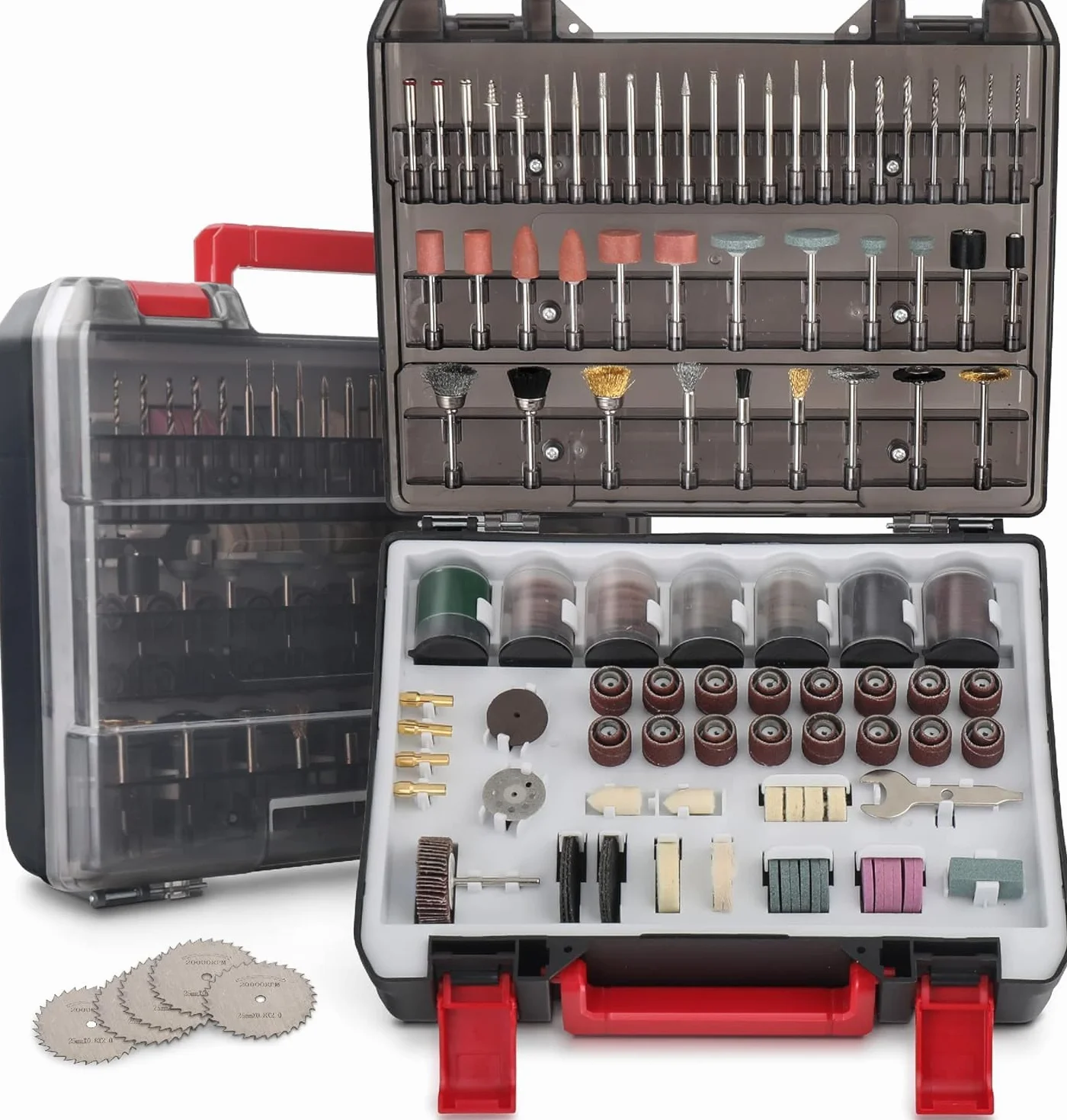 Hi-Spec Set de 305 Accesorios para Herramienta Rotativa. Compatible con portabrocas de 3.2mm. Lija, corta, pule, perfora y más. En un práctico estuche portátil