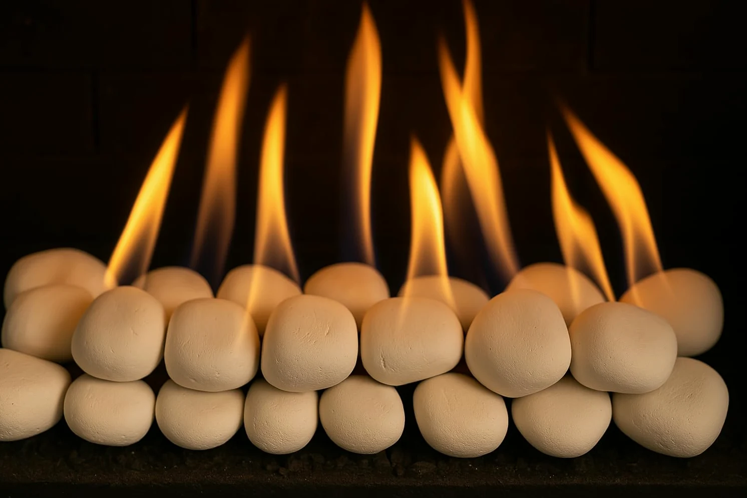 Coals 4 You - 20 Guijarros de Cerámica Blancos para Chimeneas de Bio-etanol y Gas