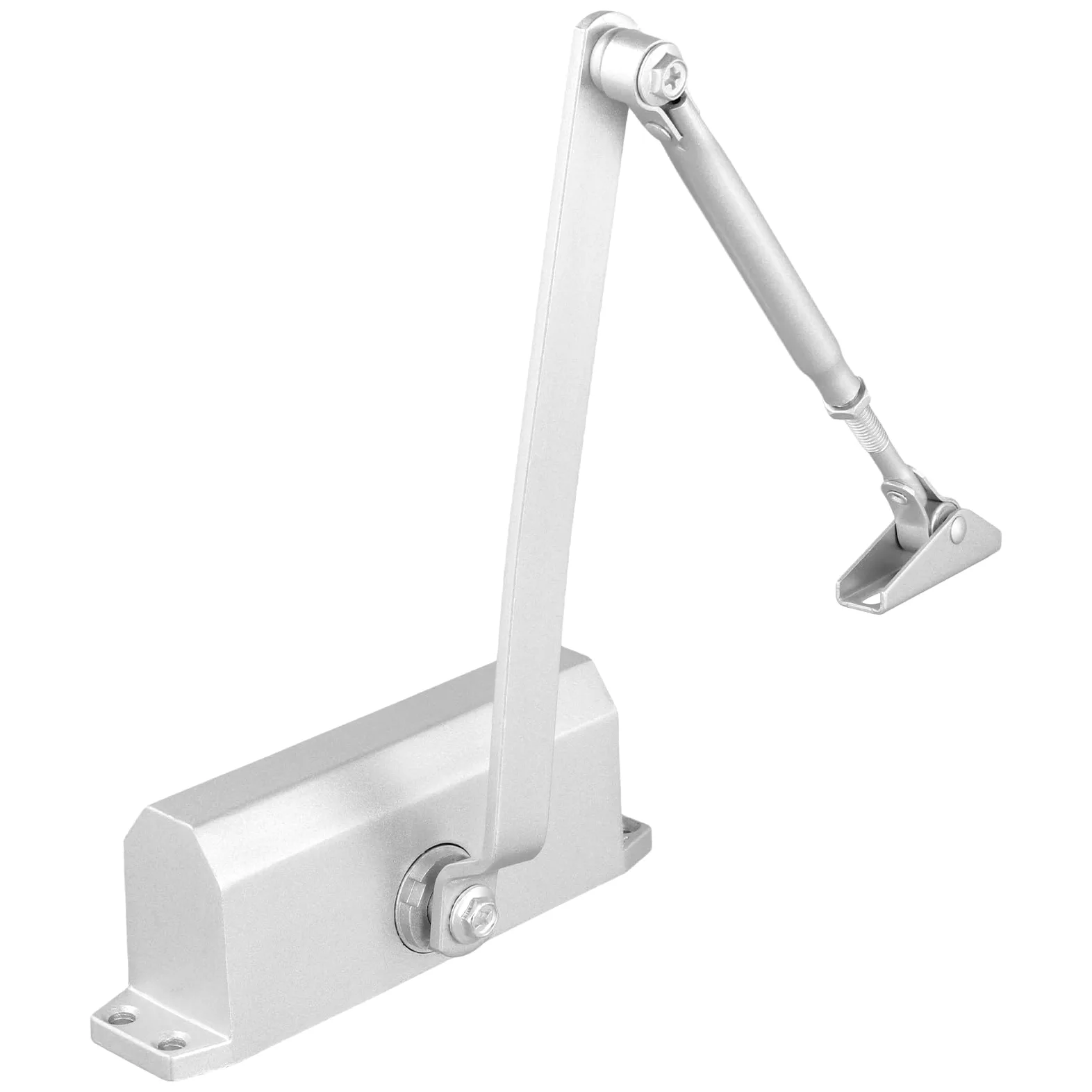 SINJEUN 2 piezas Cierrapuertas automático hidráulico, 175 mm muelle ajustable cierrapuertas automático para el hogar, oficina, plata