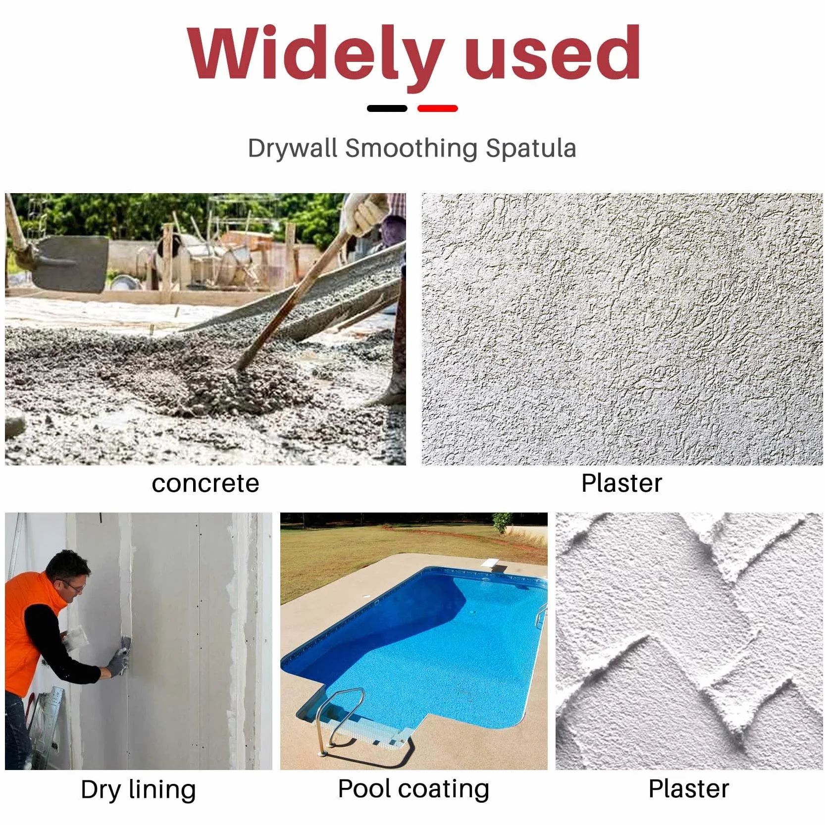 EspáTula de Alisado de Paneles de Yeso Herramientas de Enlucido de Pared de Cemento y HormigóN de 15,7 Pulgadas 40 Cm Herramienta de EspáTula de Acabado
