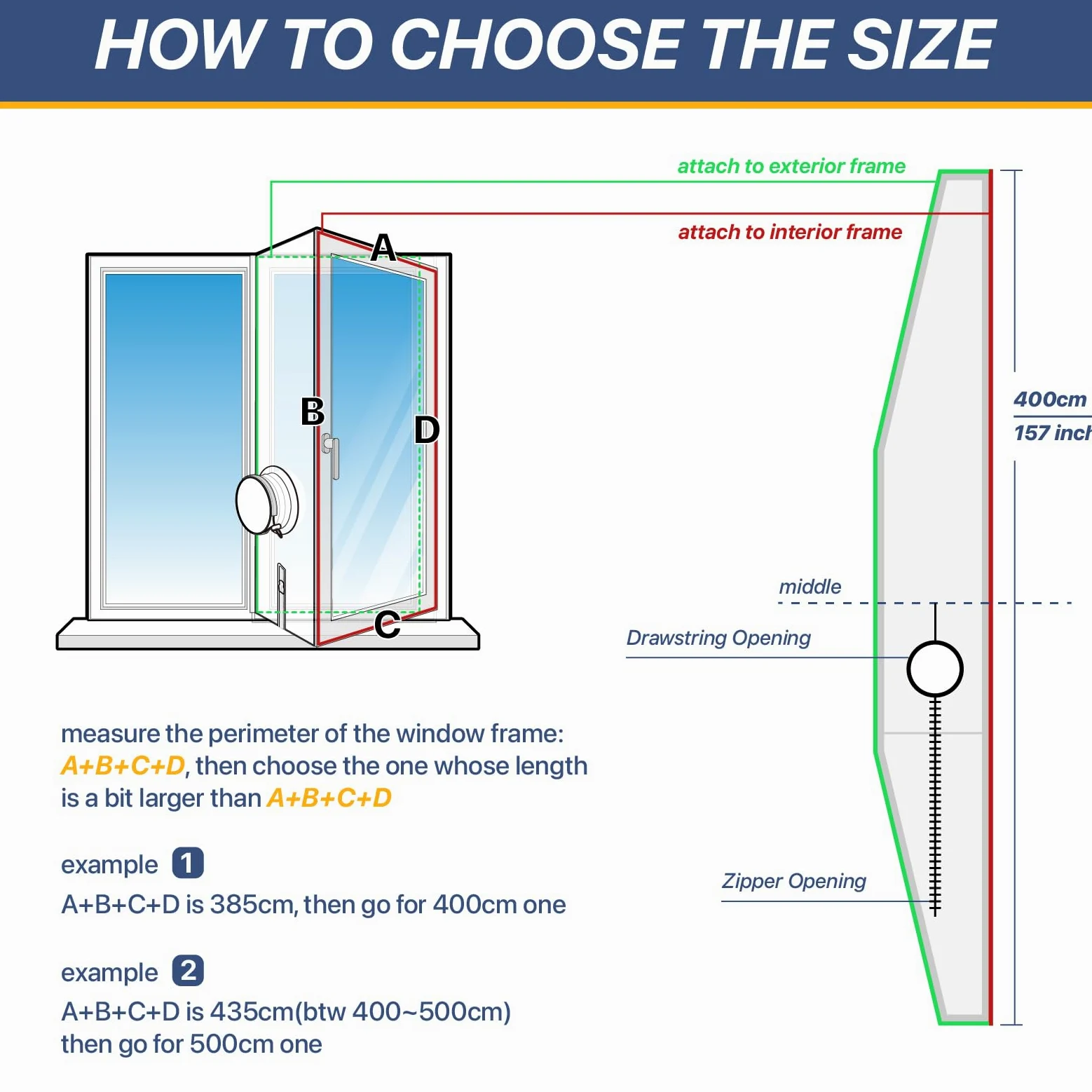 Loviga Sellado de ventanas de 400 cm para aparatos de aire acondicionado y secadores móviles, 100% impermeabilizante, fácil de instalar para ventanas batientes, manivelas, toldos, claraboyas