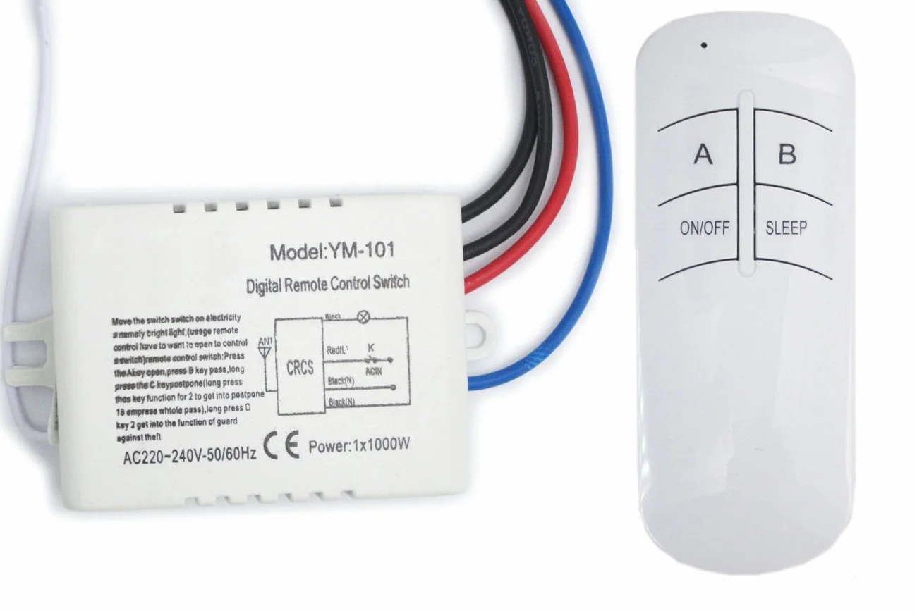 Interruptor de Pared y Mando a Distancia ON/Off 220V-240V Luz de Radio Digital