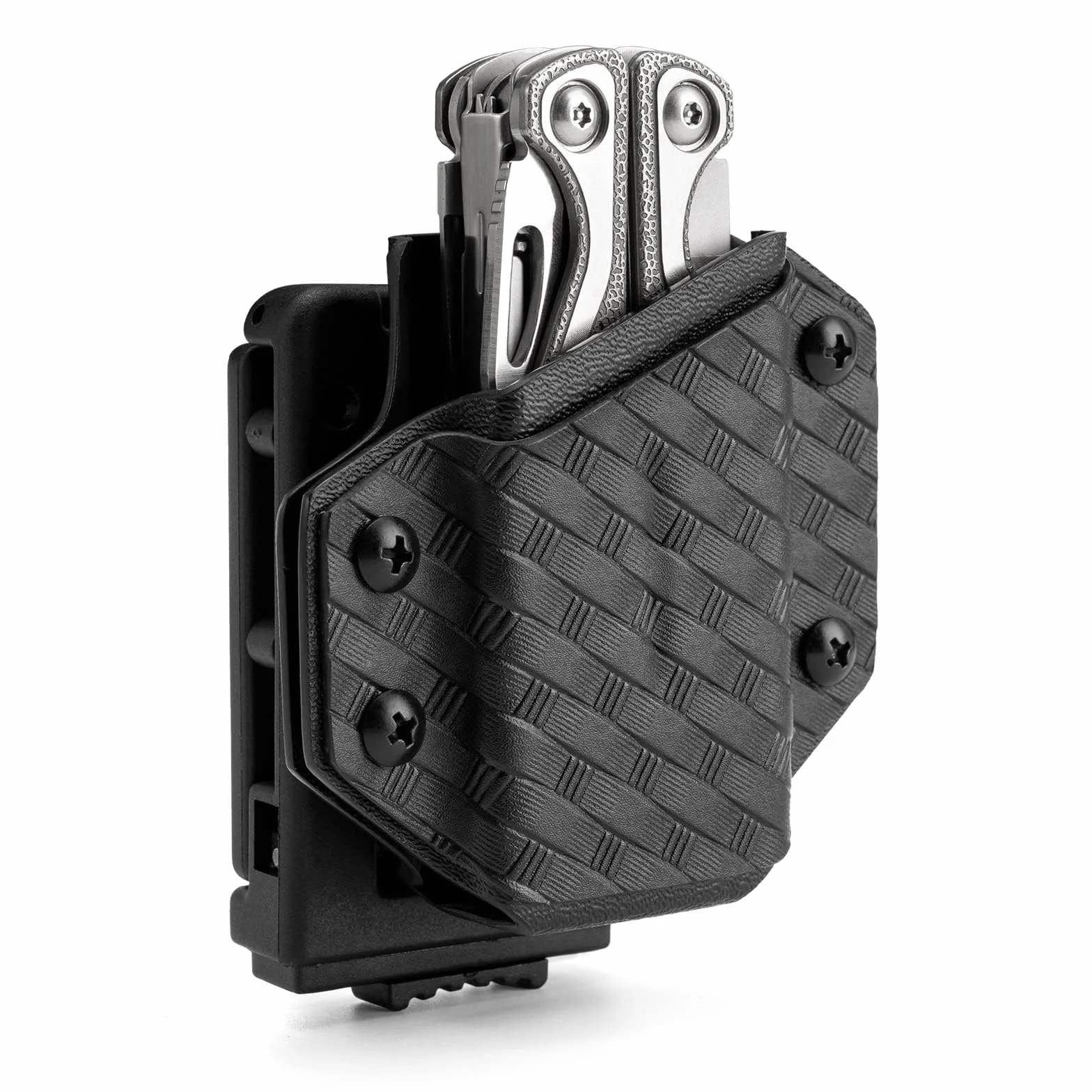 TACTICAL GEEK TGCode G4 Funda de Kydex para LEATHERMAN Multiherramienta, con Ajuste automático, se Adapta a la mayoría de los Anchos de cinturón de Las multiherramientas, Abrazadera de Funda de Nylon