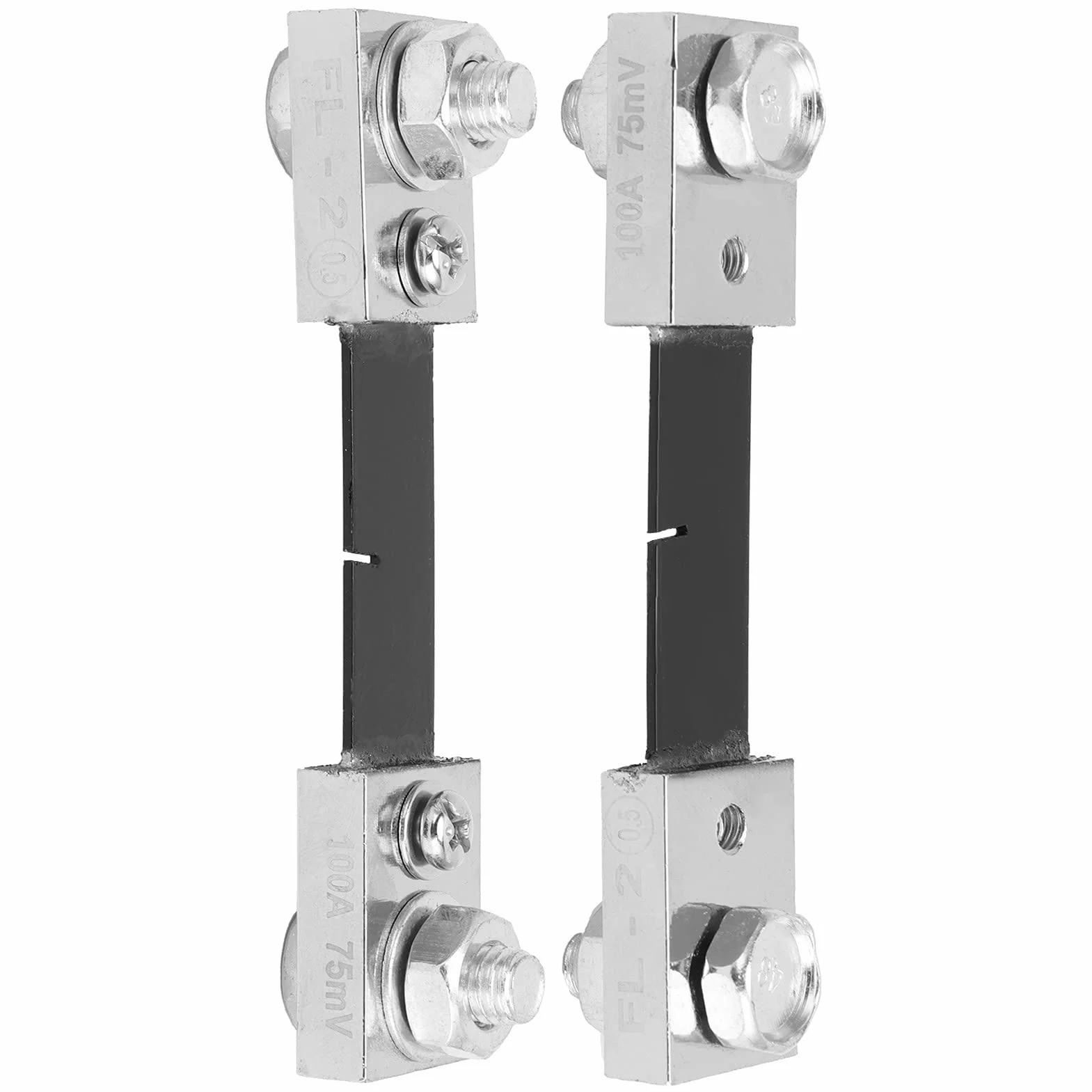 2 Uds Amperímetro Shunt, 75mV 100A DC Resistencia De Derivación De Corriente De Gran Alcance AMP Derivación De Corriente con Base De Aislamiento para Amperímetro Digital Medidor Analógico