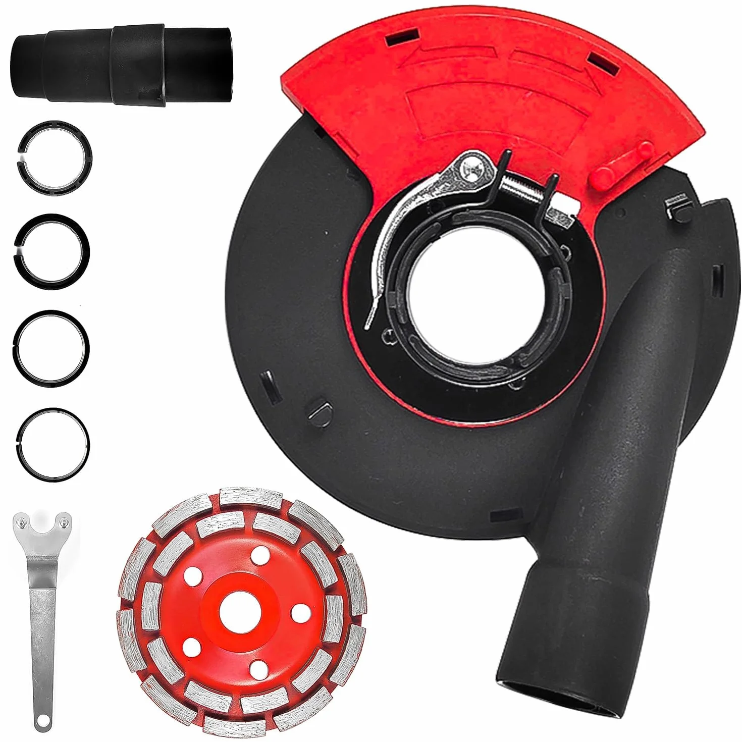 Recoge Polvo Amoladora de 125 mm con Cubierta Antipolvo para Hormigón - Kit Completo para un Trabajo Impecable