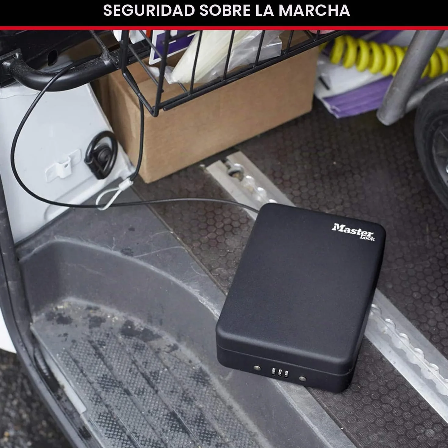 MASTER LOCK Caja Fuerte Compacta P005CEURBLKHRO con Cable Combinación para Objetos de Valor Smartphone