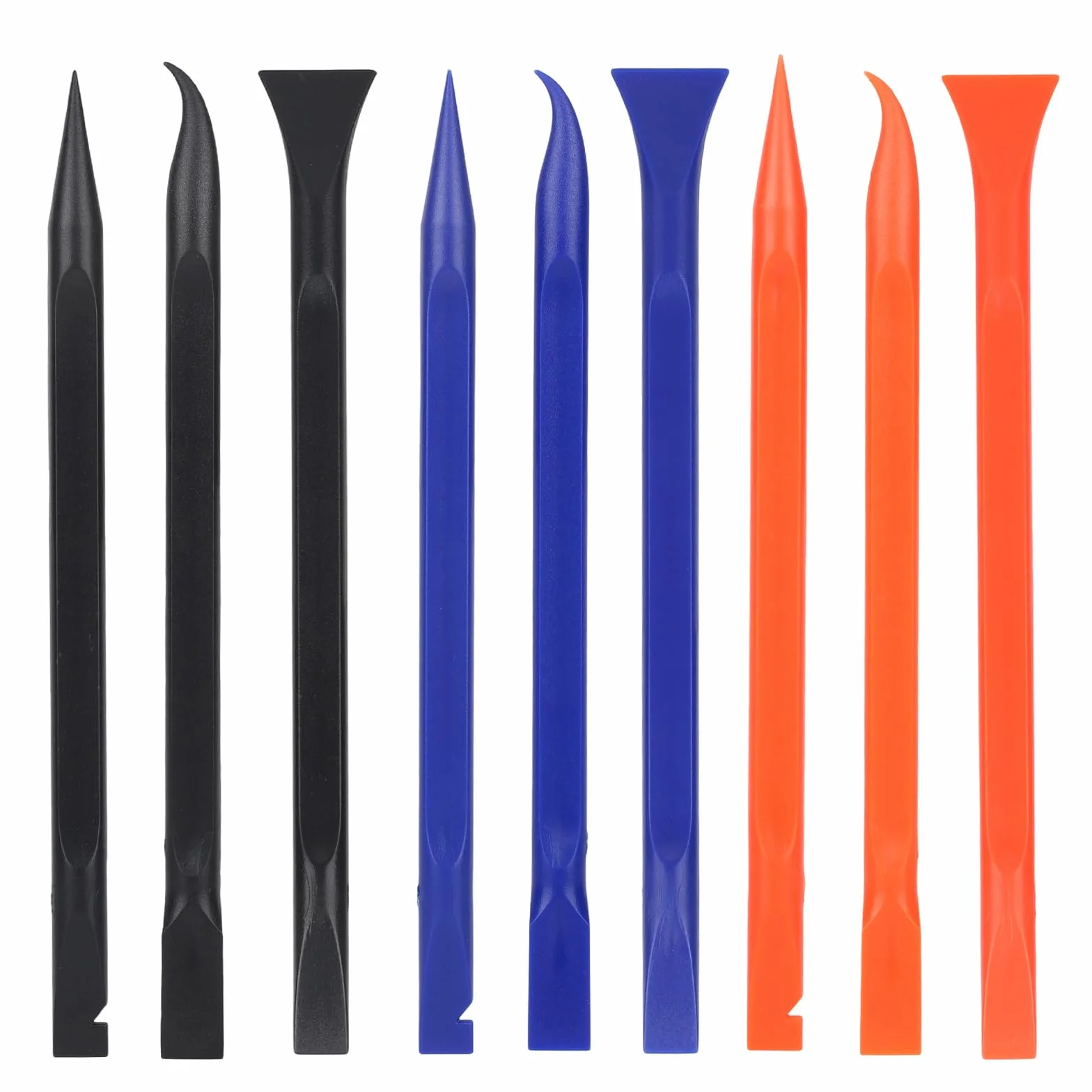 Kit de Detallado Coche, Herramientas Raspador Plástico Antiarañazos, Limpieza Multifuncional para Espacios Estrechos, Azul Negro Naranja