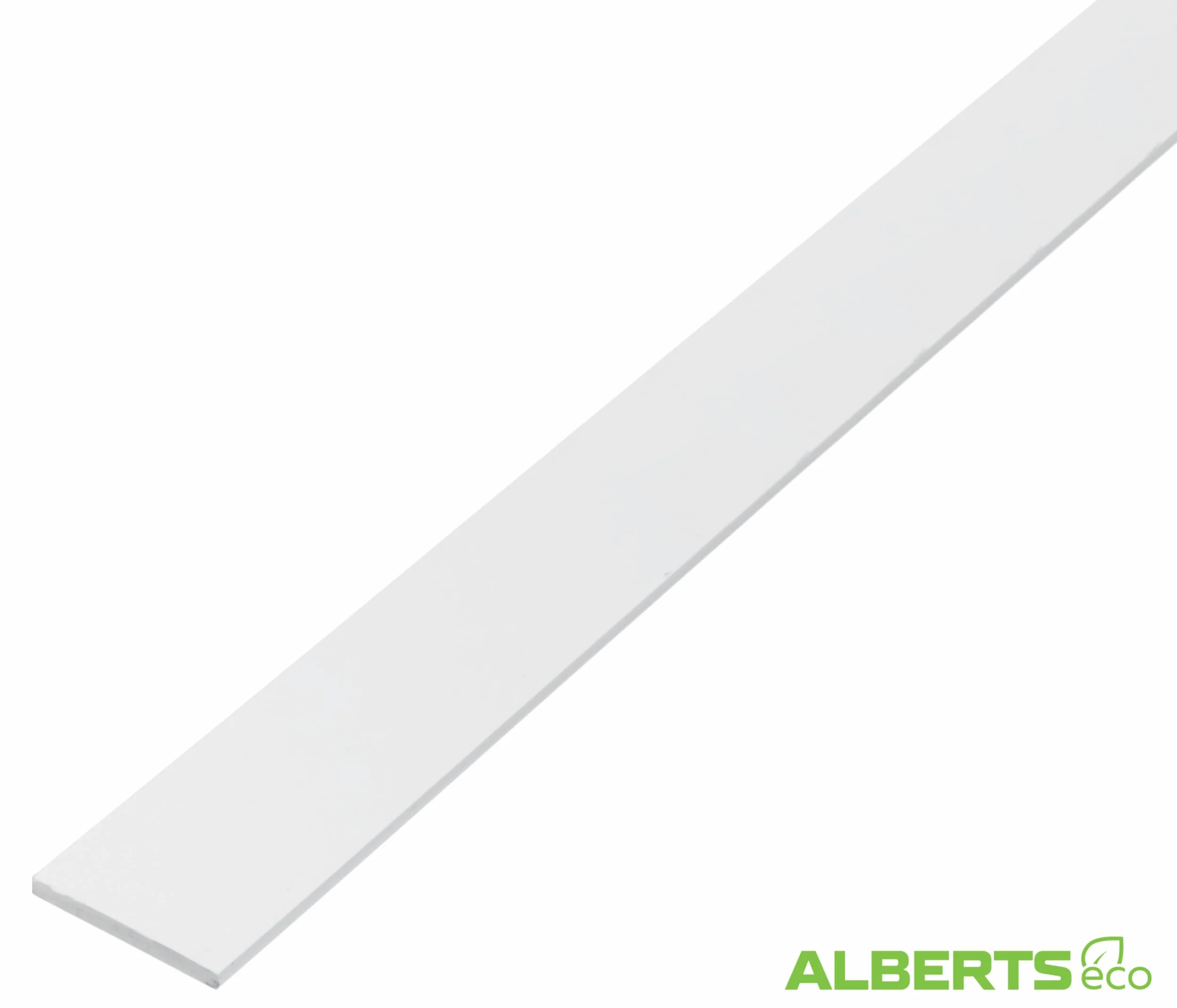 Alberts 479190 Eco Barra plana | PVC-U, blanco, 1000 x 25 mm