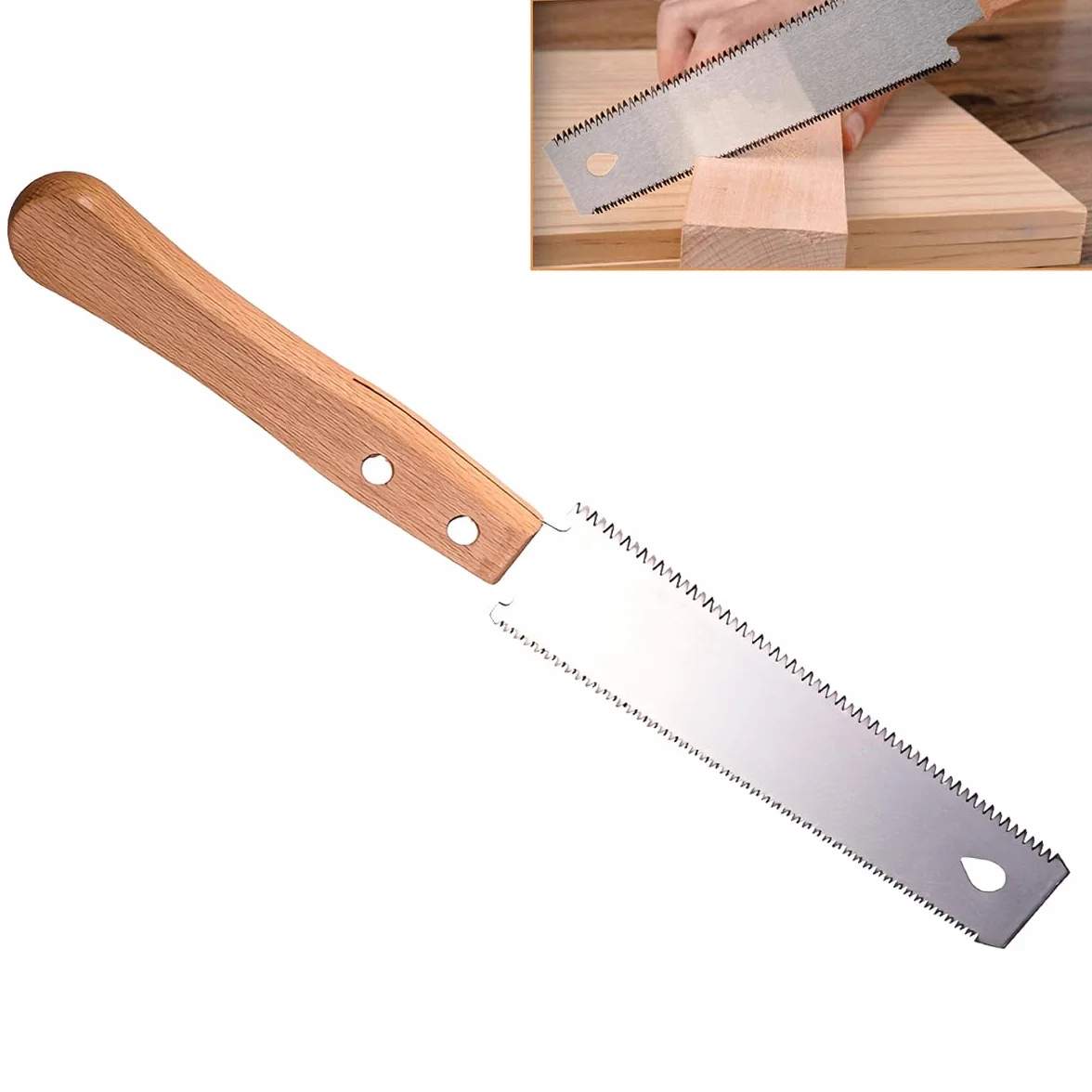 30.5cm Sierra Mano, Pequeña Sierra Japonesa, Sierra de Tracción de Doble Cara, Cuchilla Flexible, Sierra para Madera, Herramientas Carpinteria Madera, para ArtesaníAs, Aficiones, Bricolaje