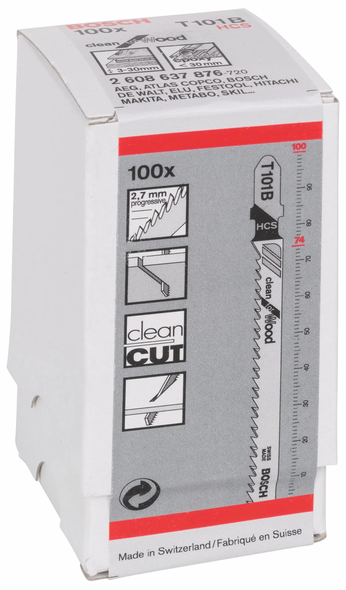 Bosch Professional 100 x Hojas de sierra de calar T 101 B
