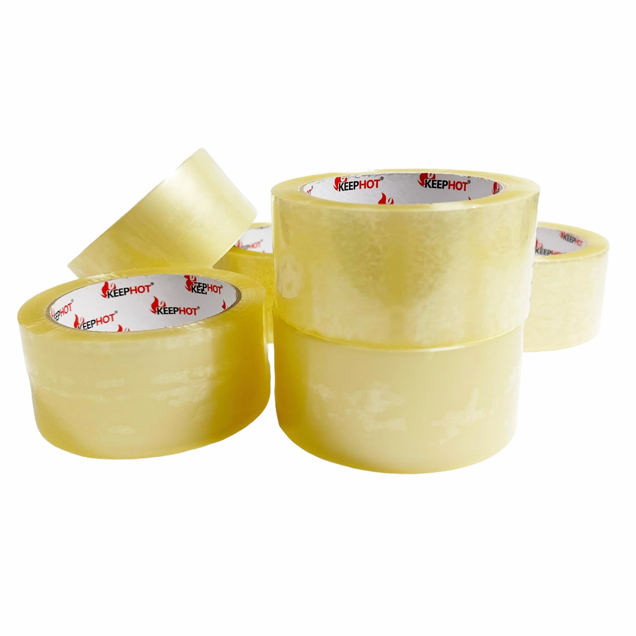 Cinta adhesiva americana transparente y resistente | Rollo de cinta de embalaje resistente de uso general para envíos, embalajes y mudanzas | Gruesa y segura | 48 mm x 66 m (6)