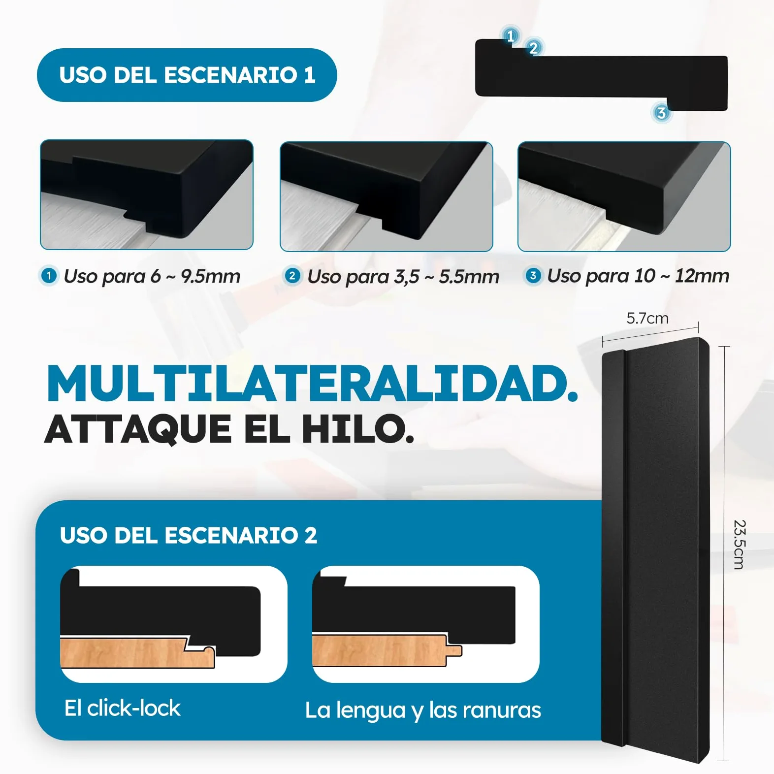 Zozen Herramientas laminadas/bastidores de vinilo, pisos de madera de vinilo golpeando bloques conx, medidor de perfil de 25.4cm, palanca, 40 almohadillas de suelo, martillo de goma.