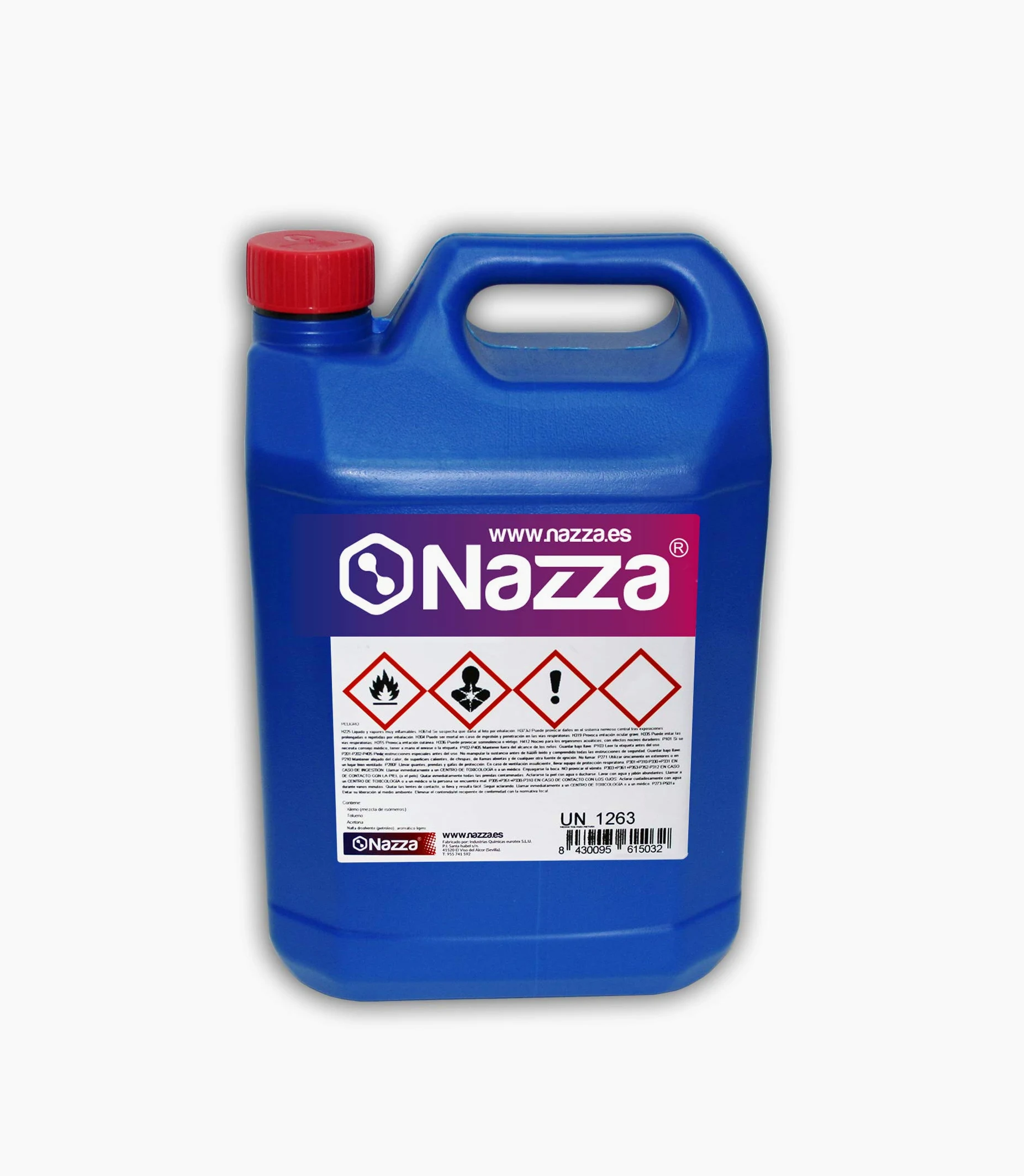 Disolvente Multiusos Nazza - Apto para Limpieza y como Disolvente, Diluyente o Fluidificante - Ideal como Limpiador Resina - Disolvente 5 litros envase plástico
