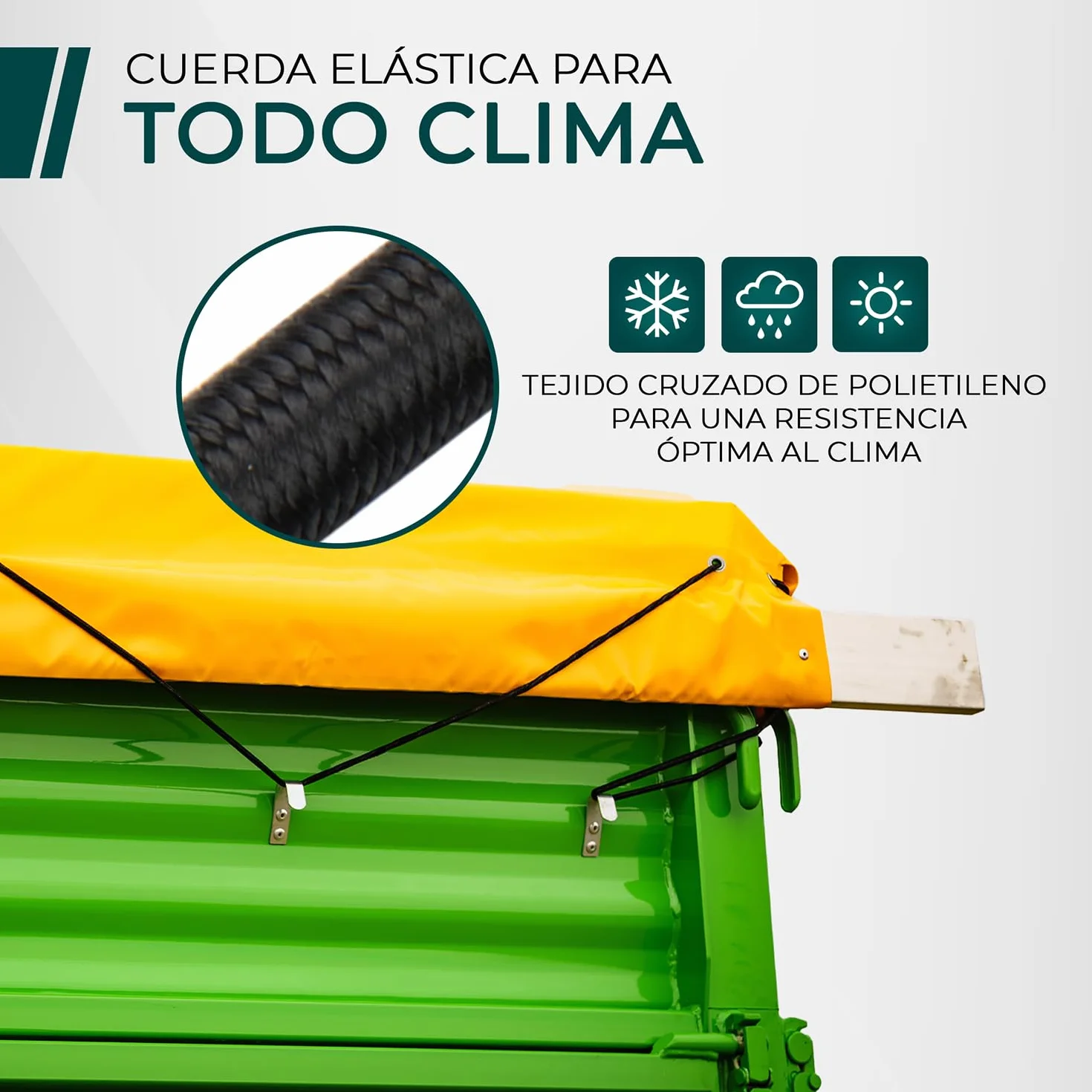 CargoVA - Cuerda elástica 10mm 10m Negra - Cuerda expansora 80% Elasticidad - Cuerda Resistente a la Intemperie para remolques, toldos, Lonas y más