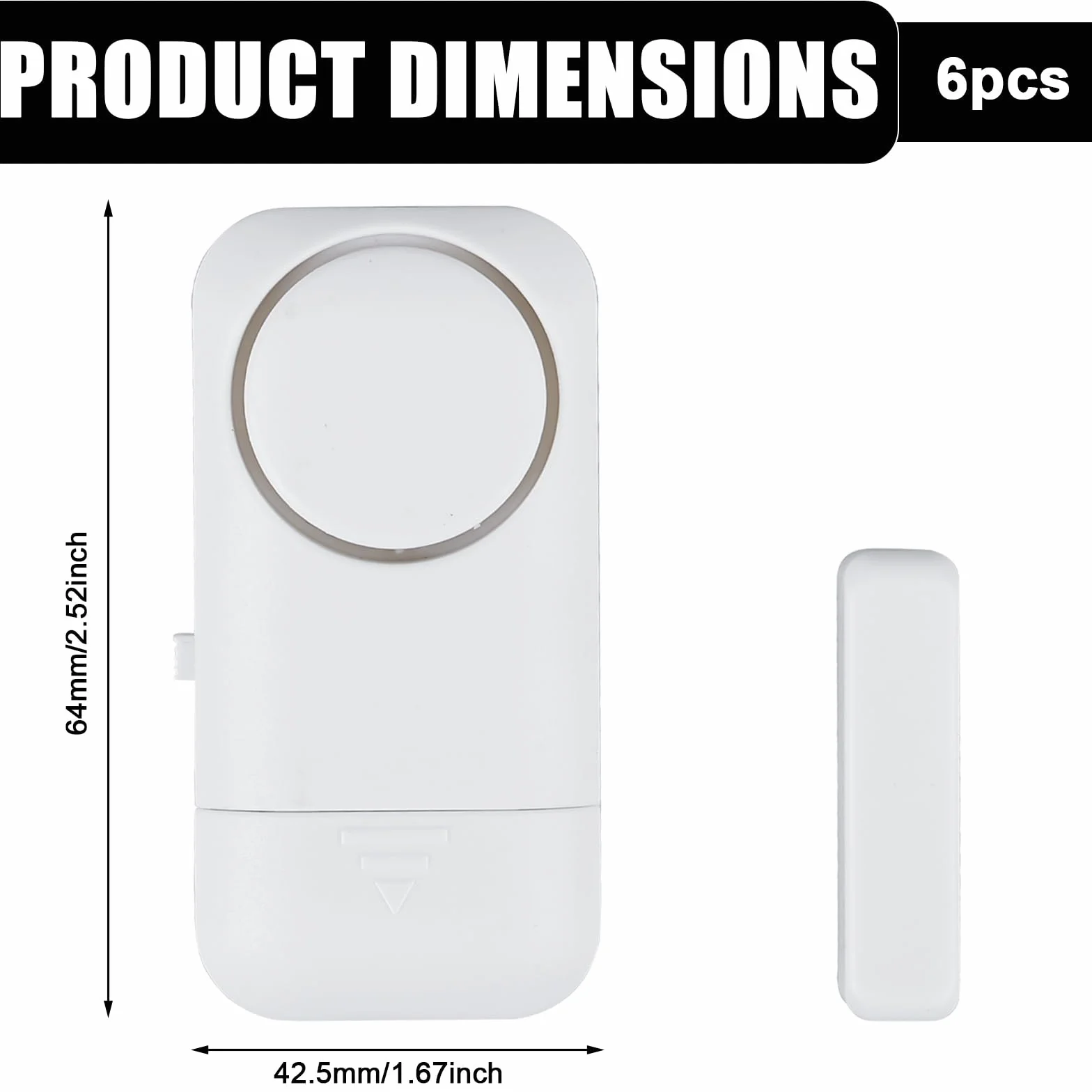 6 piezas de alarma inalámbrica para puerta y ventana de 120 dB, sensor de alarma de protección contra robos con contacto magnético – Sistema de alarma de seguridad inalámbrico para casa, apartamento