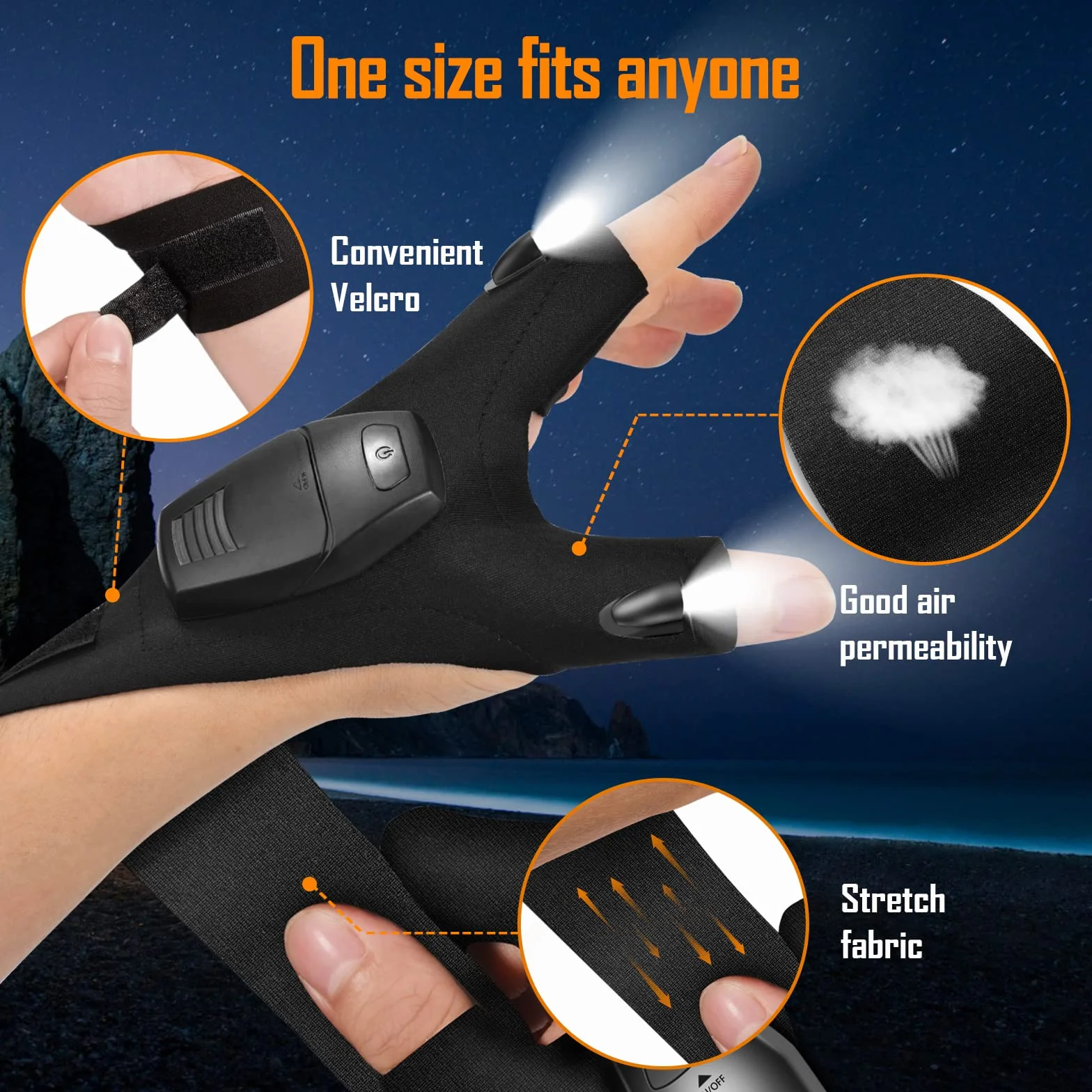 KEZKALS Regalo dia del Padre Original Personalizado, Guantes Con Luz LED, Ideas Regalo Hombre Mujer Original dia del Padre Madre, Regalo Hombre Mujer Navidad