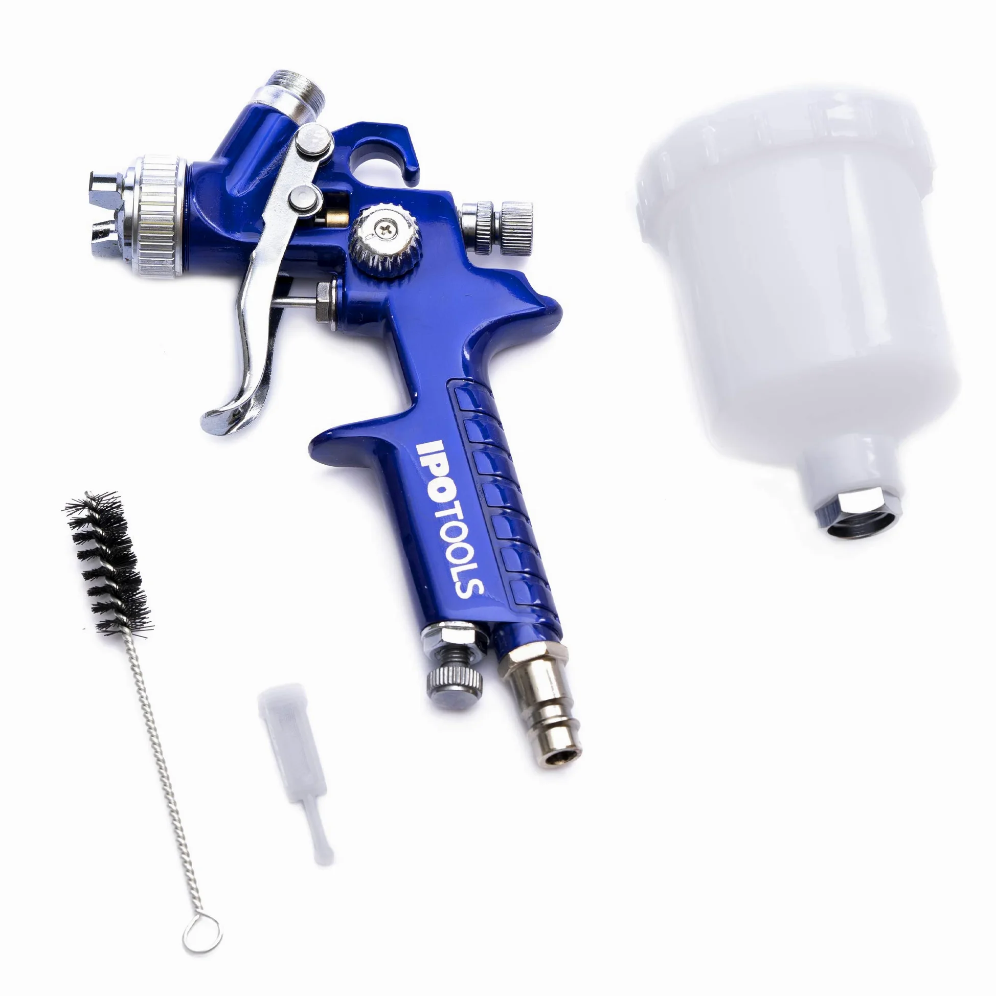 Pistola aerografica HVLP con Boquilla Inoxidable de 0,8 mm, y 2 Juegos de boquillas de 0,5 mm y 1,0 mm
