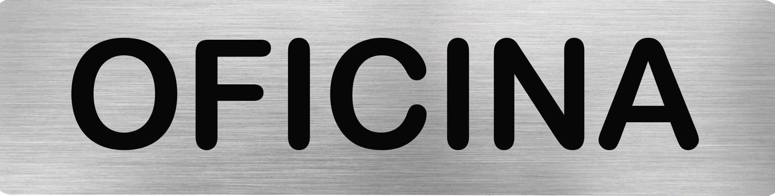 MovilCom® - Señal de acero inoxidable OFICINA | Placa puerta INOX | Señal informativa | Cartel Puerta 200X50mm