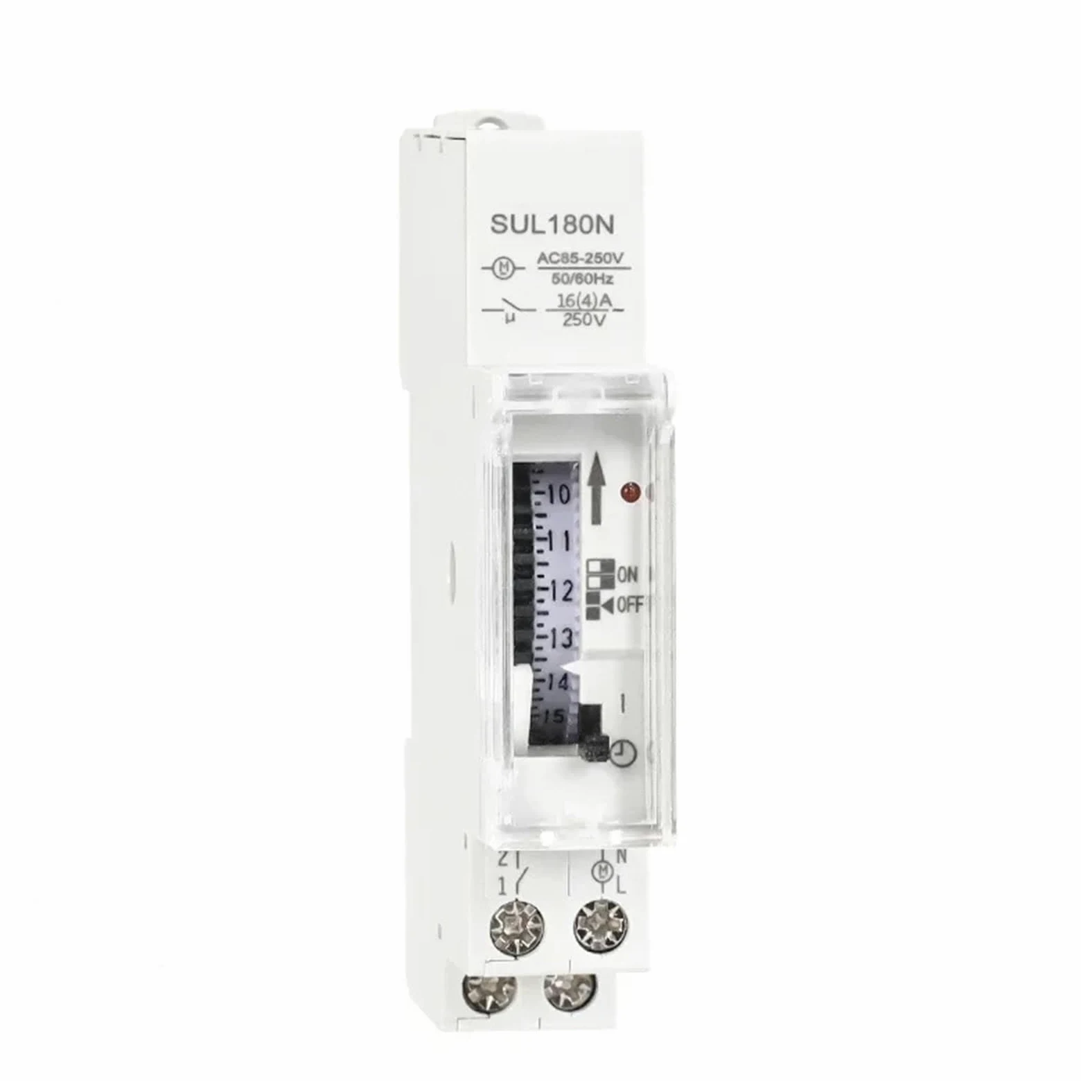 Temporizador eléctrico programable SUL180N de 24 horas, 110 V, 220 V, 16 A, con batería, for riel DIN.