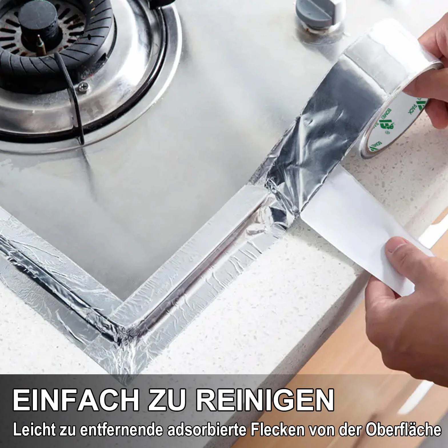 BOMEI PACK Cinta de aluminio 50mmx50m cinta de alta temperatura cinta reparación de aluminio para conductos, aire acondicionado - 2 Rollo Cinta Adhesiva de Aluminio,
