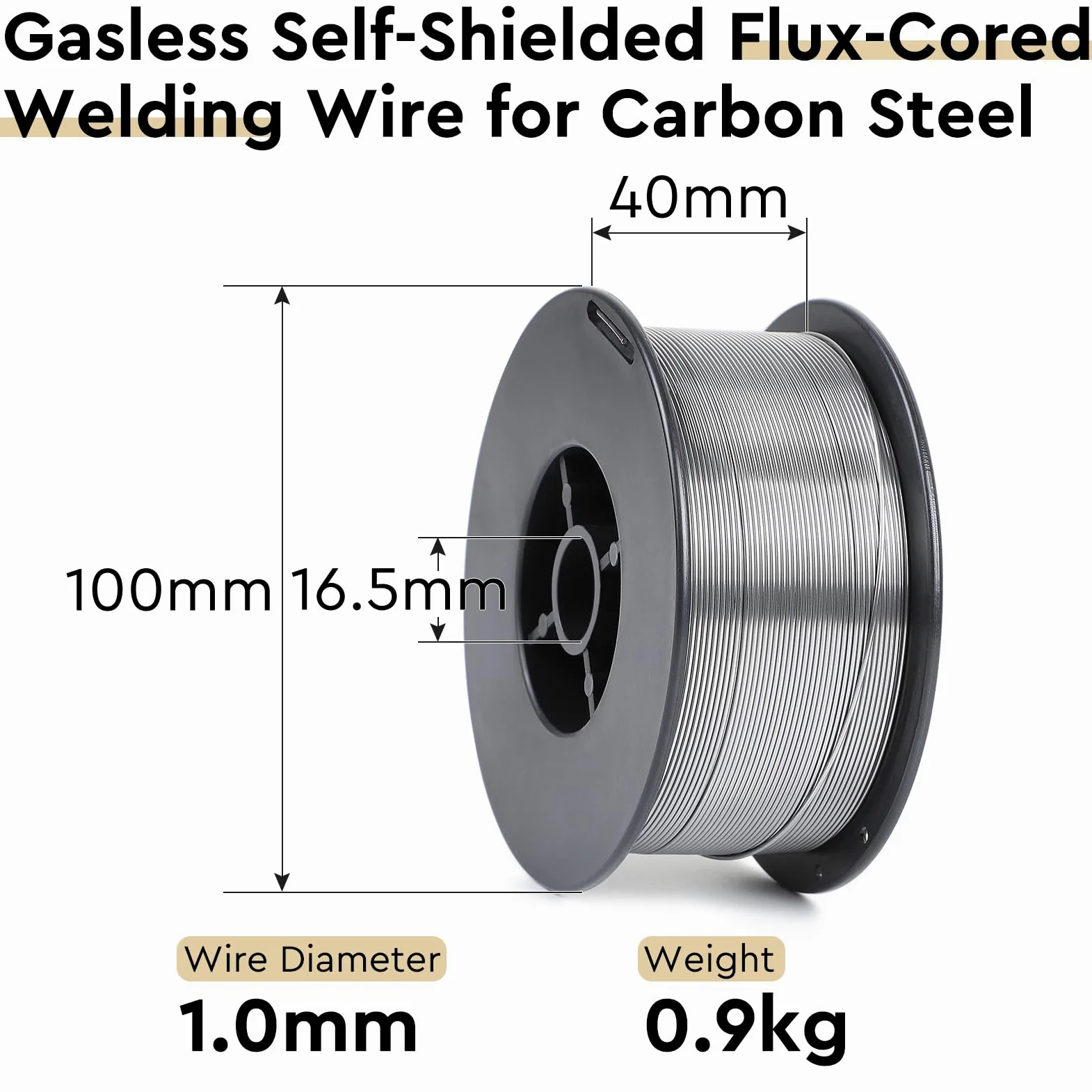 EFUTURETIME 2 x Hilo Soldar sin Gas E71T-GS de 1,0 mm – Alambre de Soldadura D100, Autoprotegido, para Equipos de Soldadura MIG/MAG (peso neto: 0,9 kg)