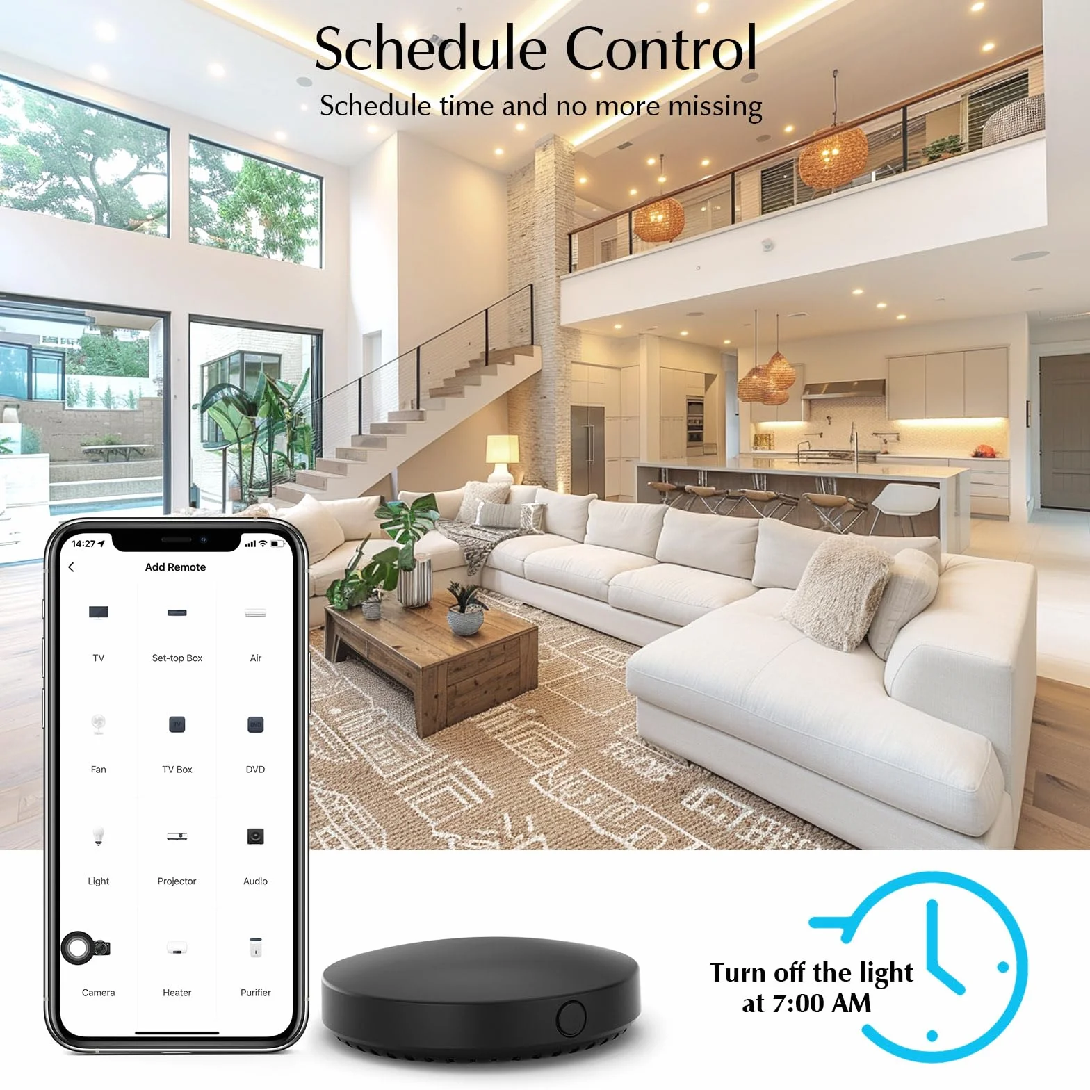 eMylo Control Remoto IR Smart, Smart Home Automation, Tuya Smart inalámbrico WiFi Control IR Universal Hub Compatible con Alexa