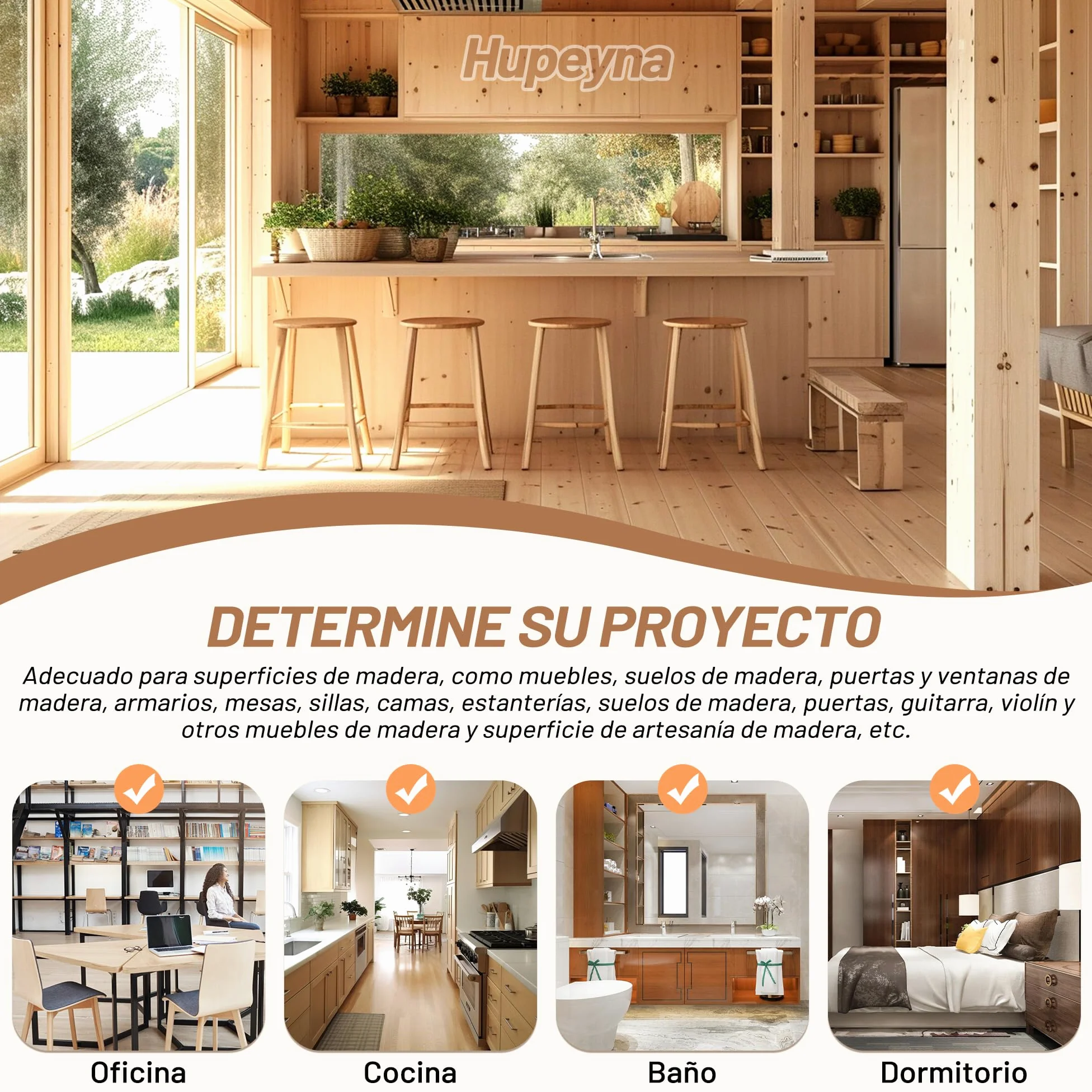Kit de Reparación de Madera, Kit Reparación Laminado - Serie Madera Natural | Masillas de Madera y Cera de Abejas, Reparación de Manchas, Grietas, Agujeros, Decoloración Reparador Arañazos Parquet