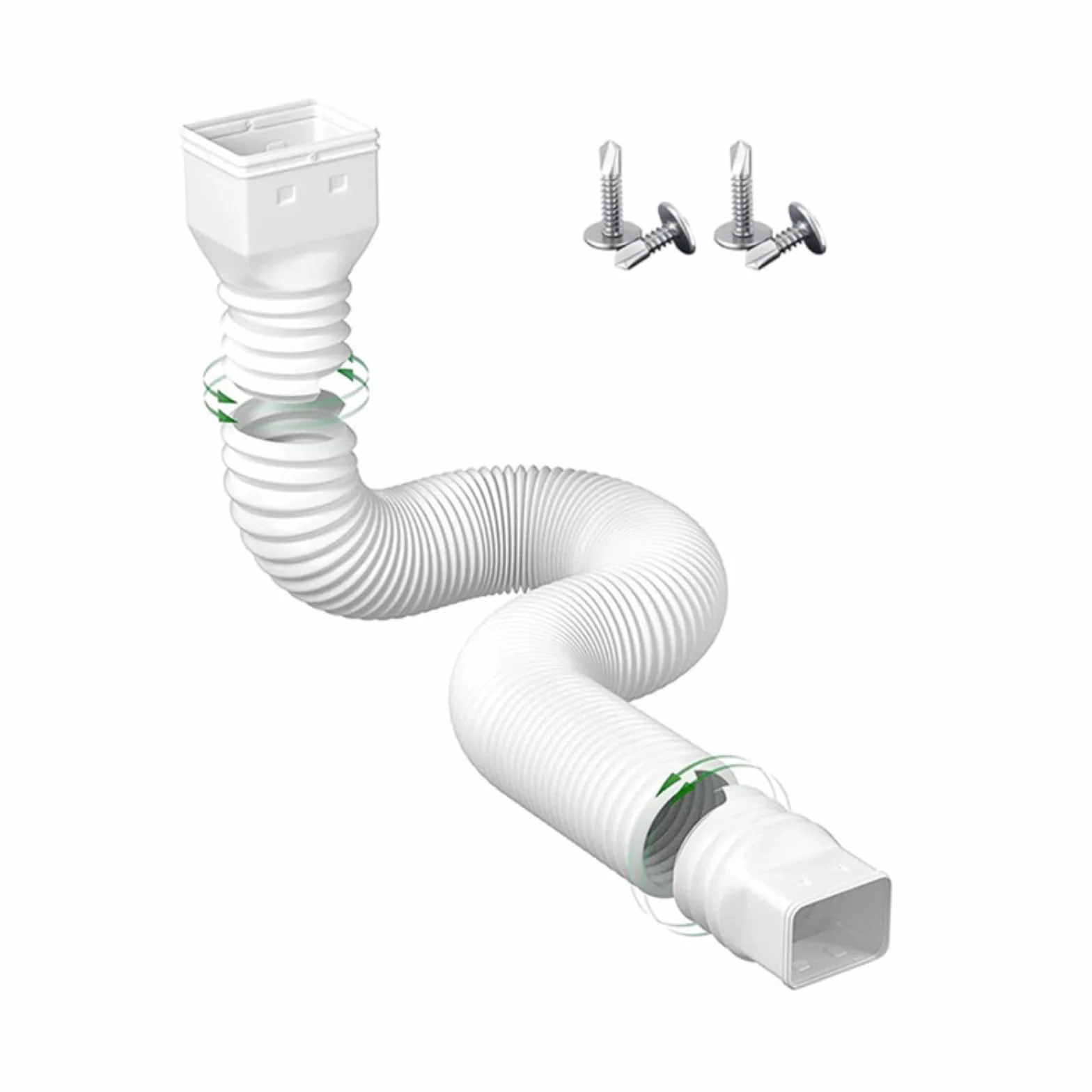 Kit de Extensión de Bajante Extensible sin Excavación, Extensiones de Drenaje de Canalón de Lluvia Retráctiles, 20-59 Pulgadas, Captura de Lavabo (White)
