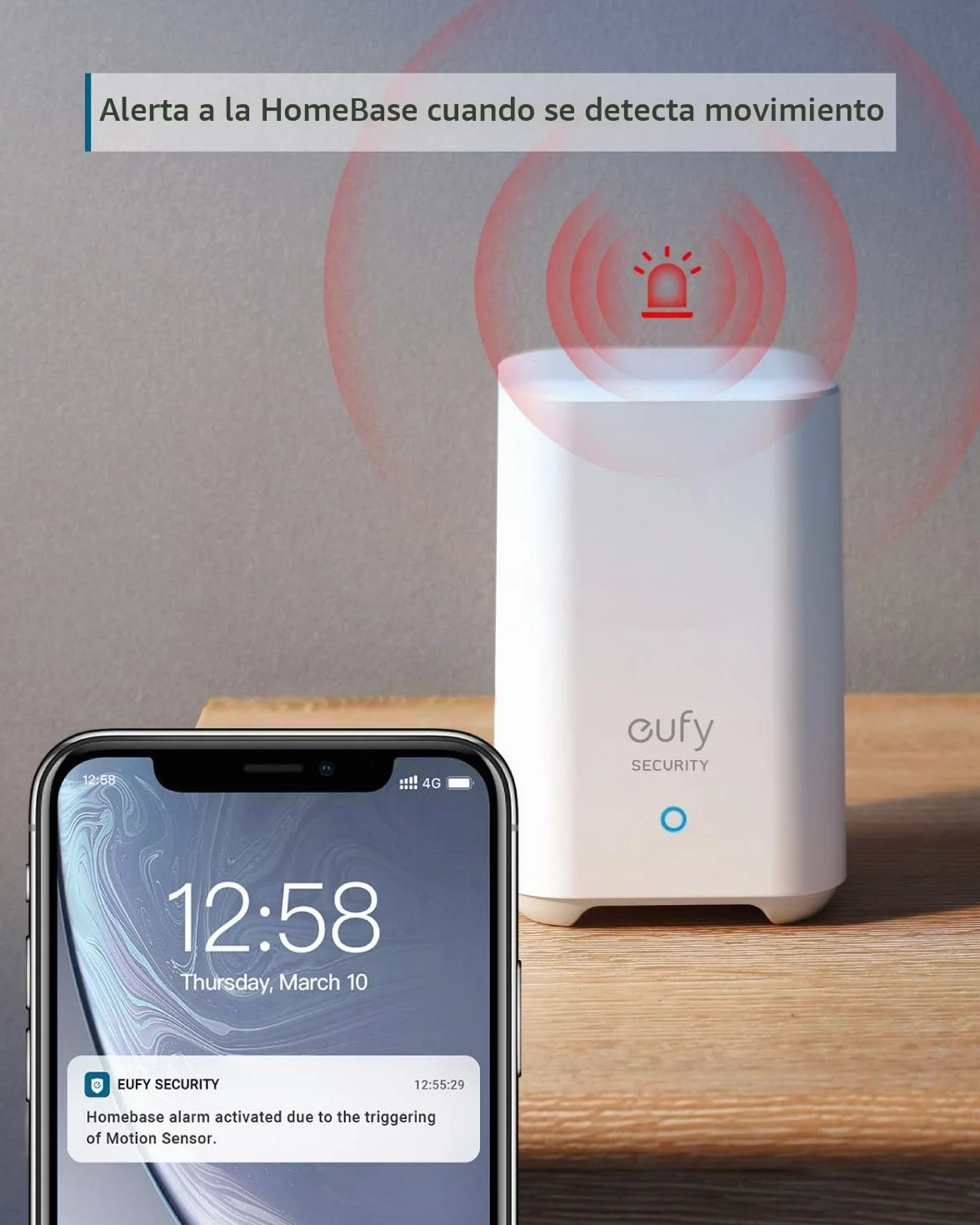 eufy Security Sensor de Movimiento Home Alarm System, 100° Campo de visión, 9m Alcance, 2 años Batería, Sensibilidad Ajustable