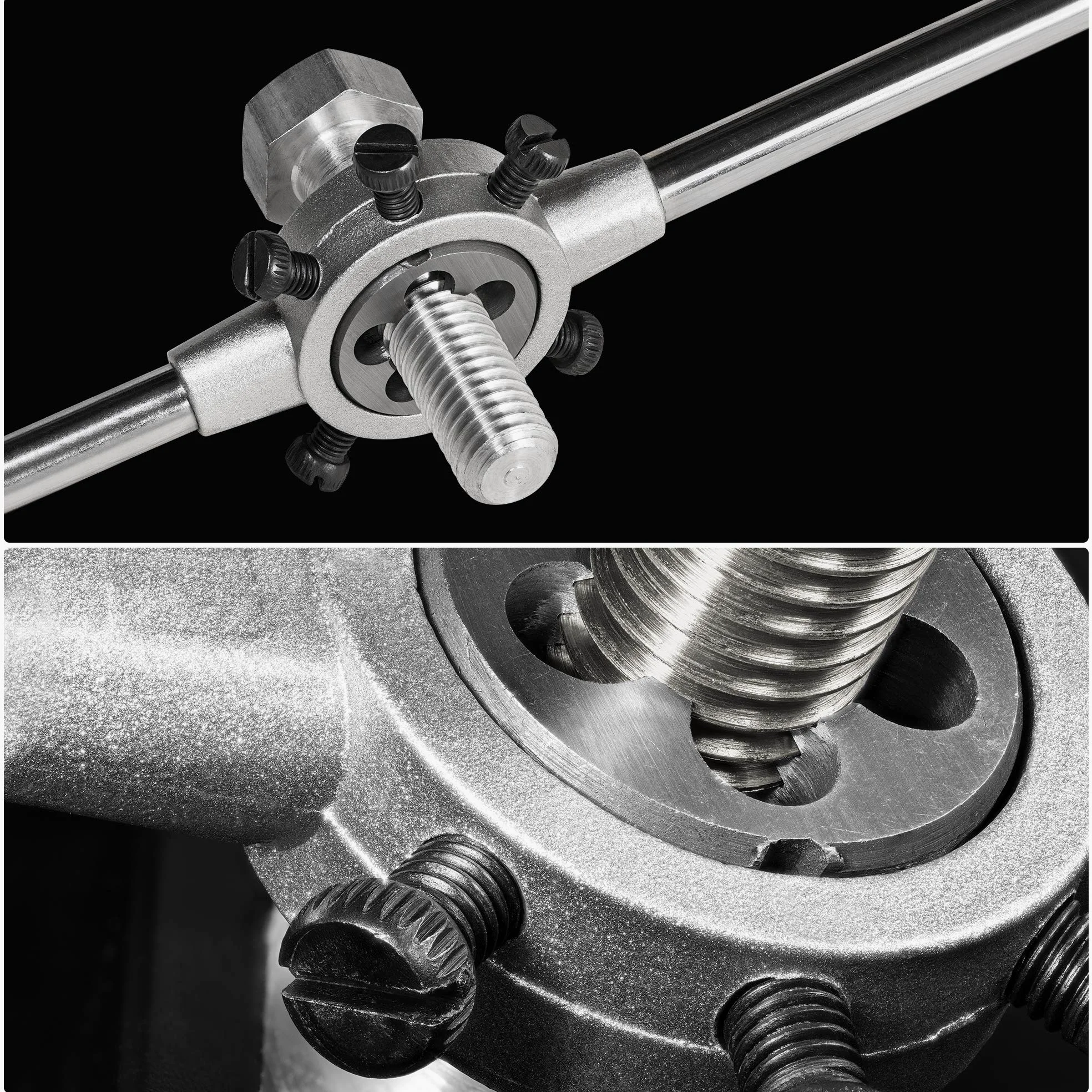 sourcing map Troquel Manija Llave 38mm Diámetro M12-M14 Métrico Redondo Portamatriz