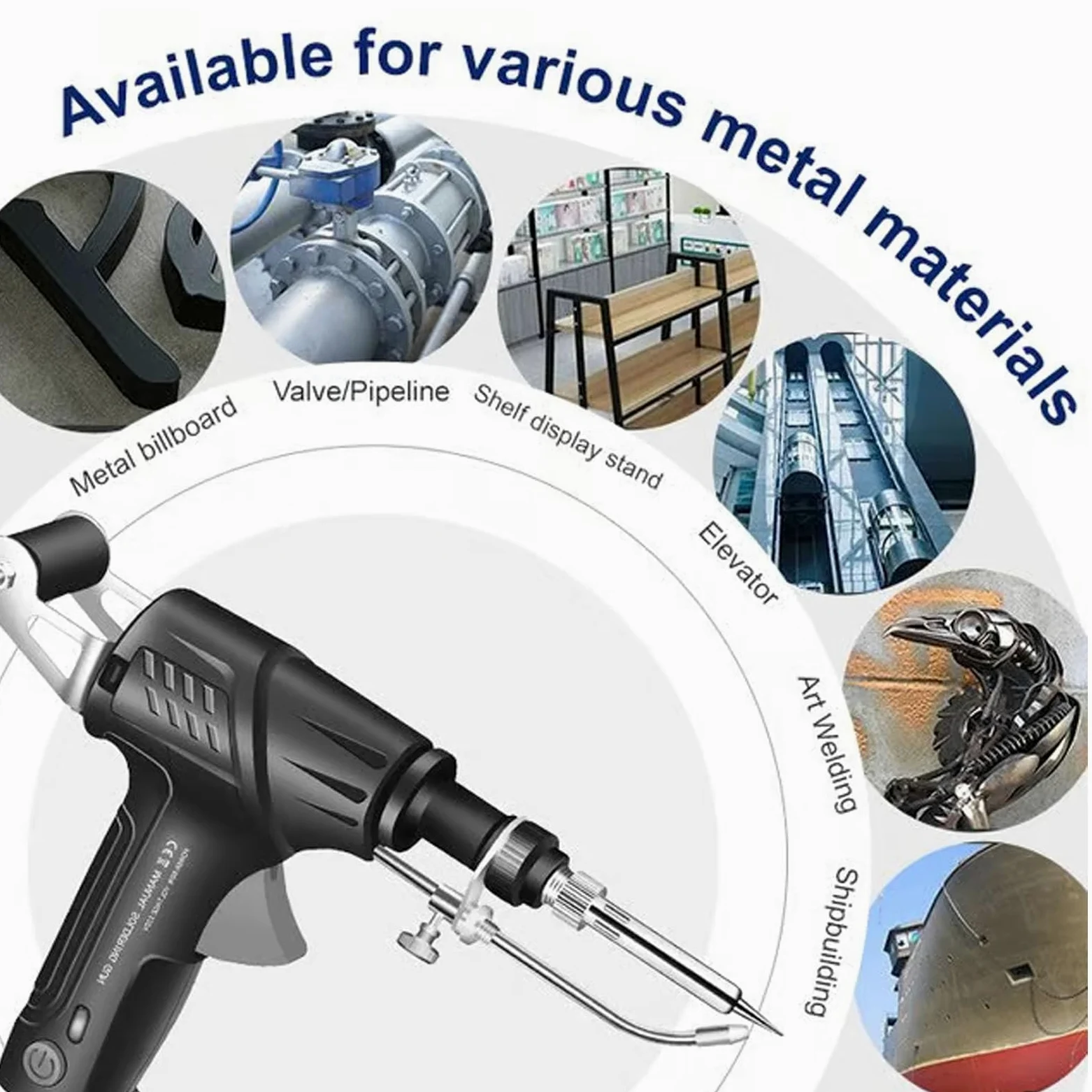 Herramientas de soldadura láser industriales calentadas internamente, juego de pistolas de soldador multifunción, pistola de soldadura portátil para metal, soldador automático 3 en 1 (verde, calor