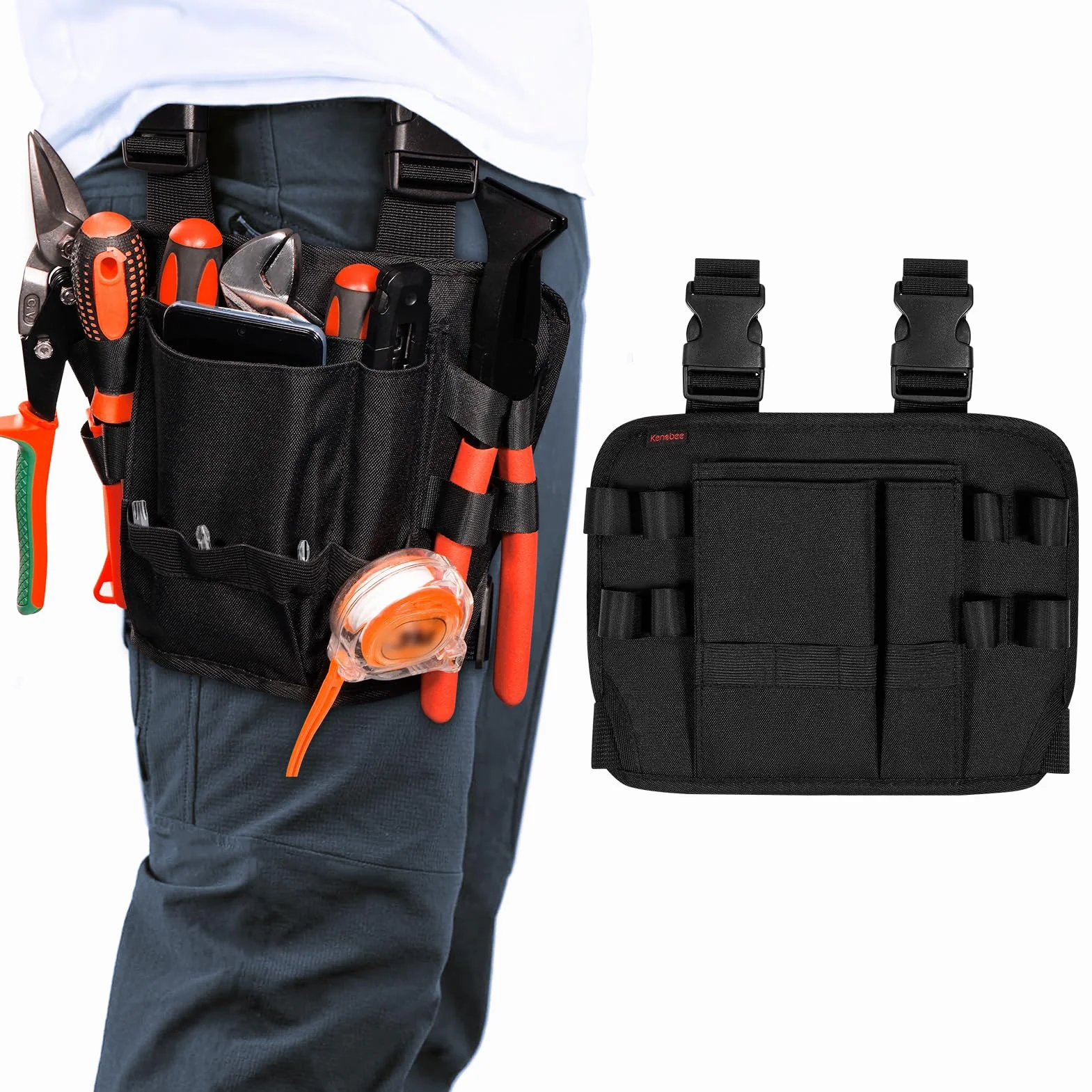 Funda de Herramientas con Clip para cinturón Alrededor de la Pierna, Bolsa de reparación Multifuncional para electricistas, Mini Organizador para carpinteros y construcciones automotrices