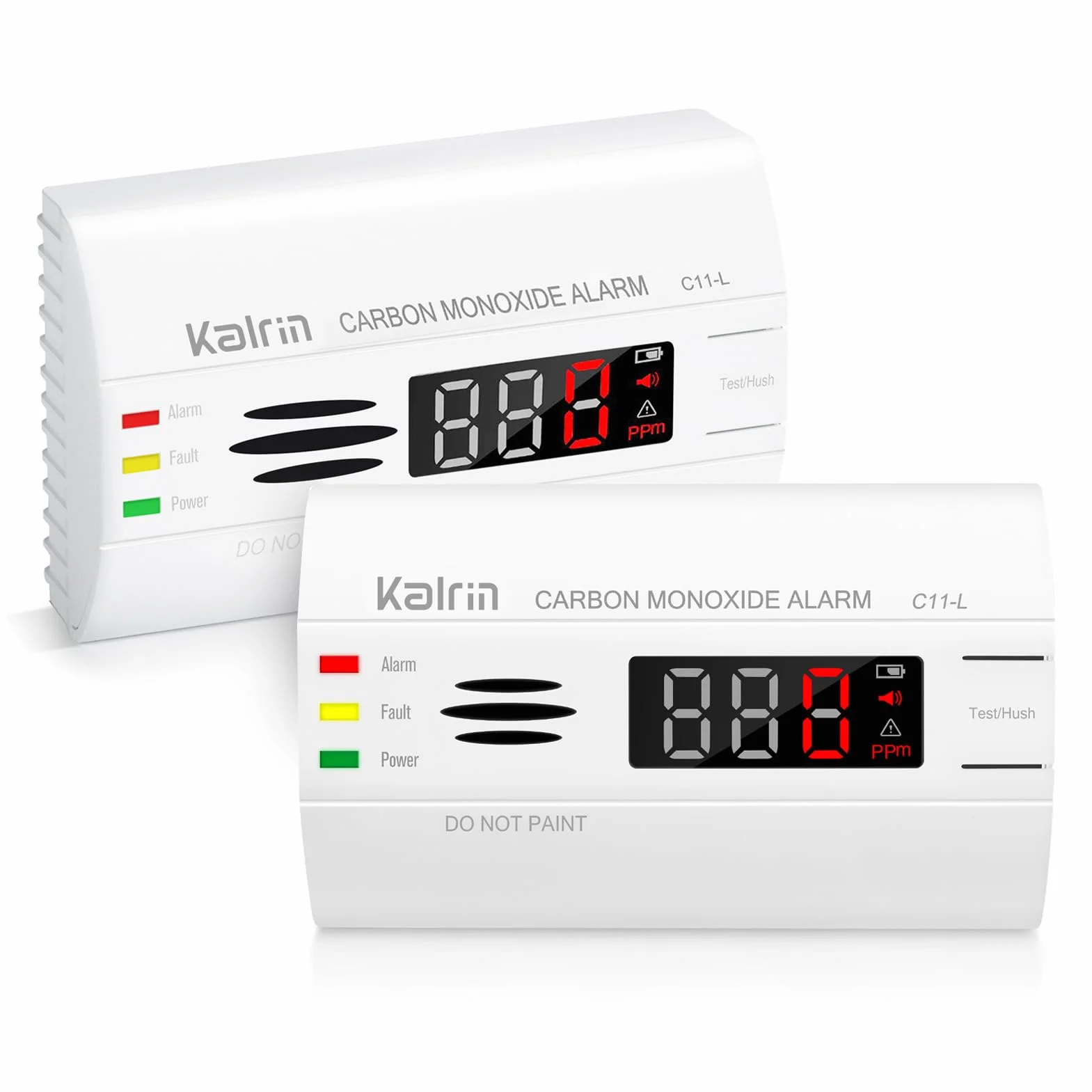Kalrin Detector de monóxido de Carbono, Detector de CO con 10 años de duración del Sensor, Pantalla LED contra Incendios para Casas, Dormitorios y Hoteles, EN50291