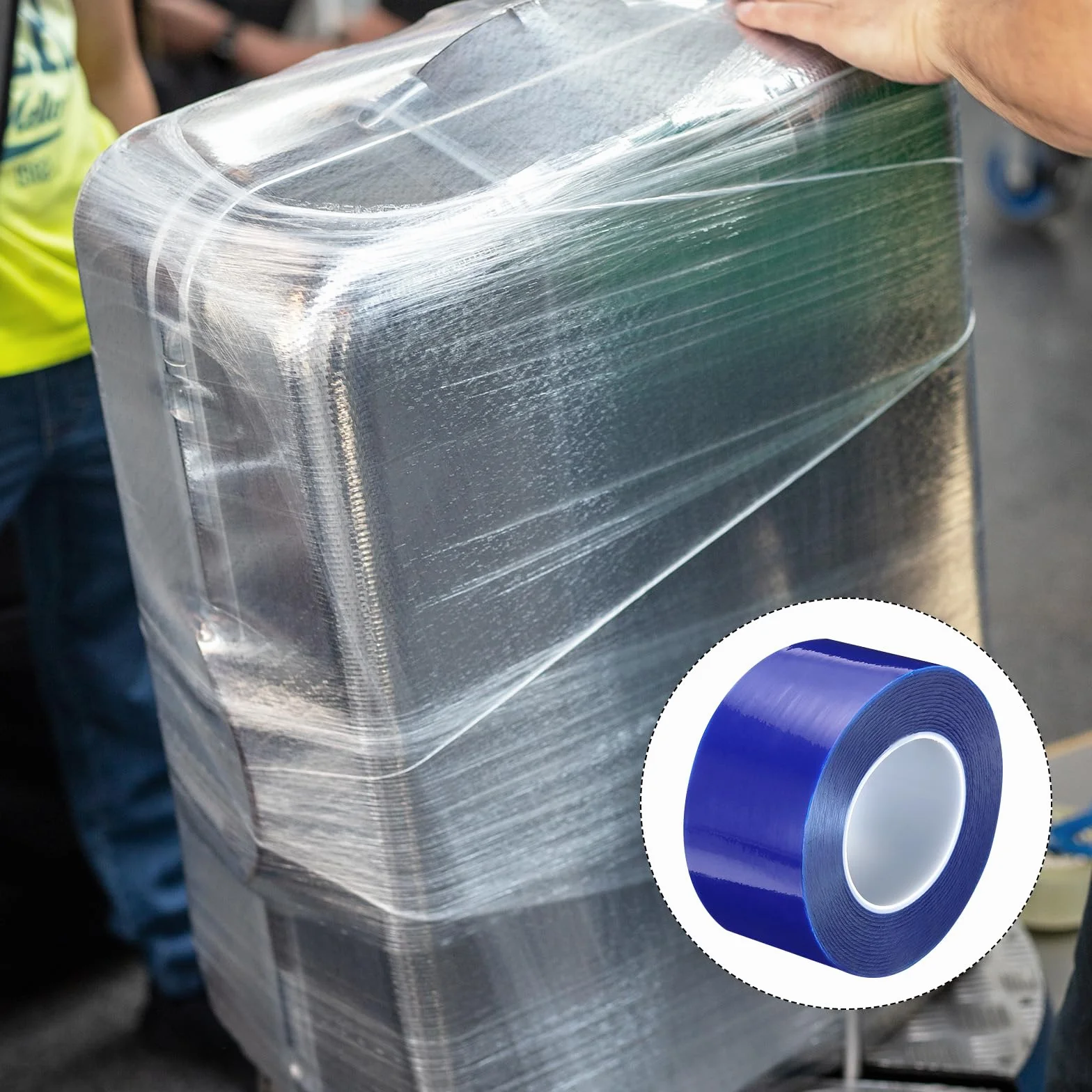 QUARKZMAN Cinta de Película Protectora Removible, 2.36 Pulgadas x 656 Pies Cinta de Película Protectora de Superficie contra Arañazos para Muebles, Electrodomésticos, Azul