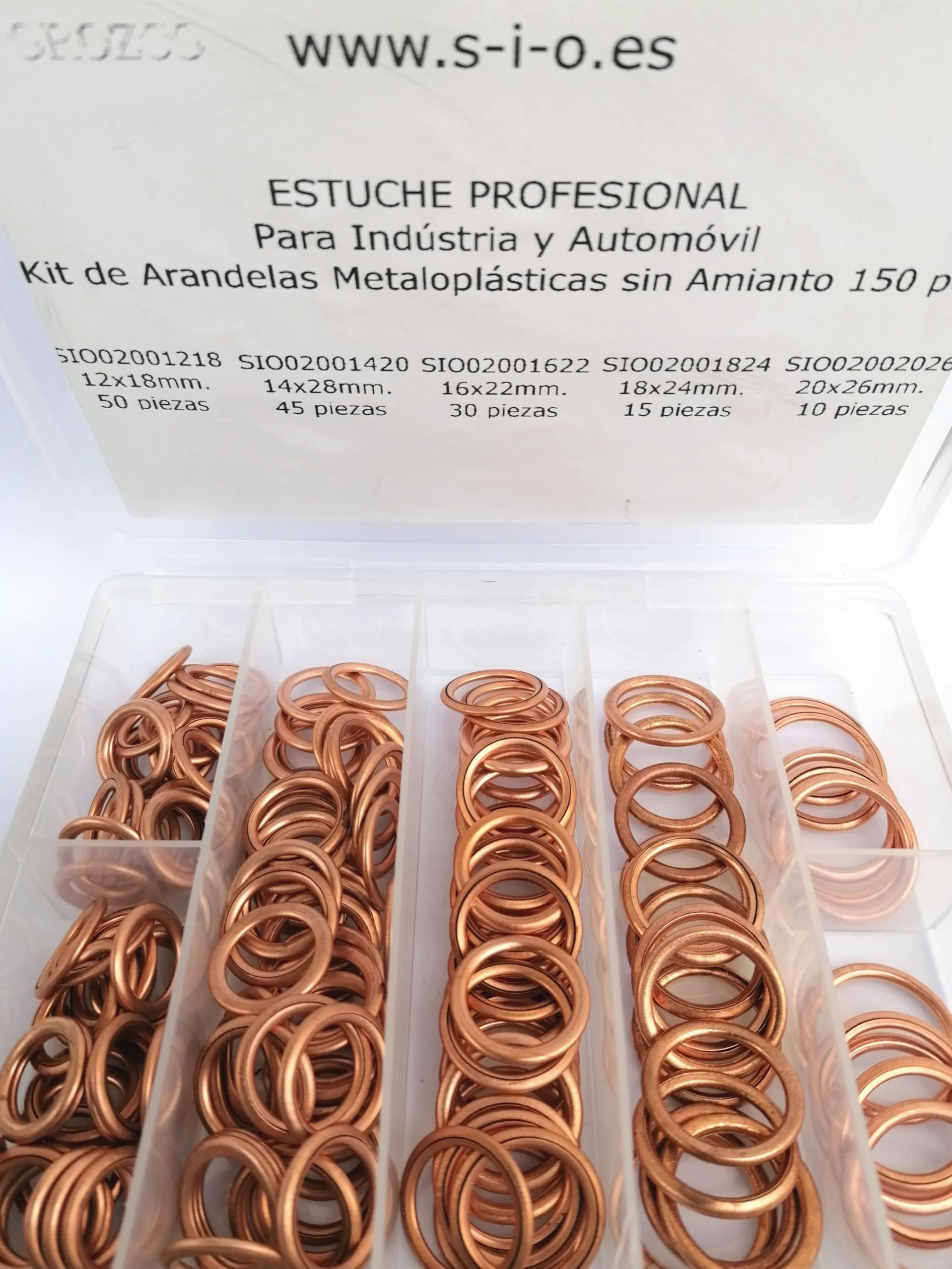 Surtido 150 Arandelas Tapón Cárter sin Amianto – Juego Juntas Sellado Tornillo Cárter para Cambio de Aceite Coche – Kit Arandelas Drenaje Motor Automoción