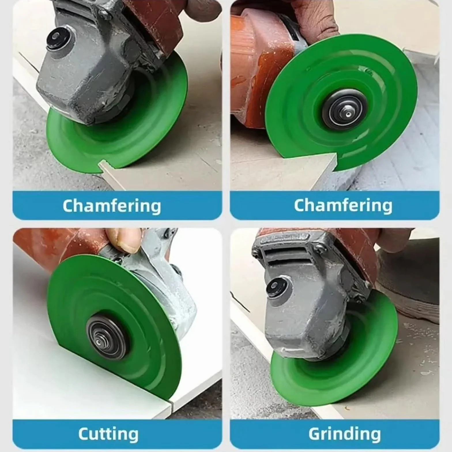 Disco de corte para porcelana, Disco abrasivo de diamante 4 pulgadas, 5 uds., verde for losa roca, azulejo, porcelana, cerámica, vidrio, granito