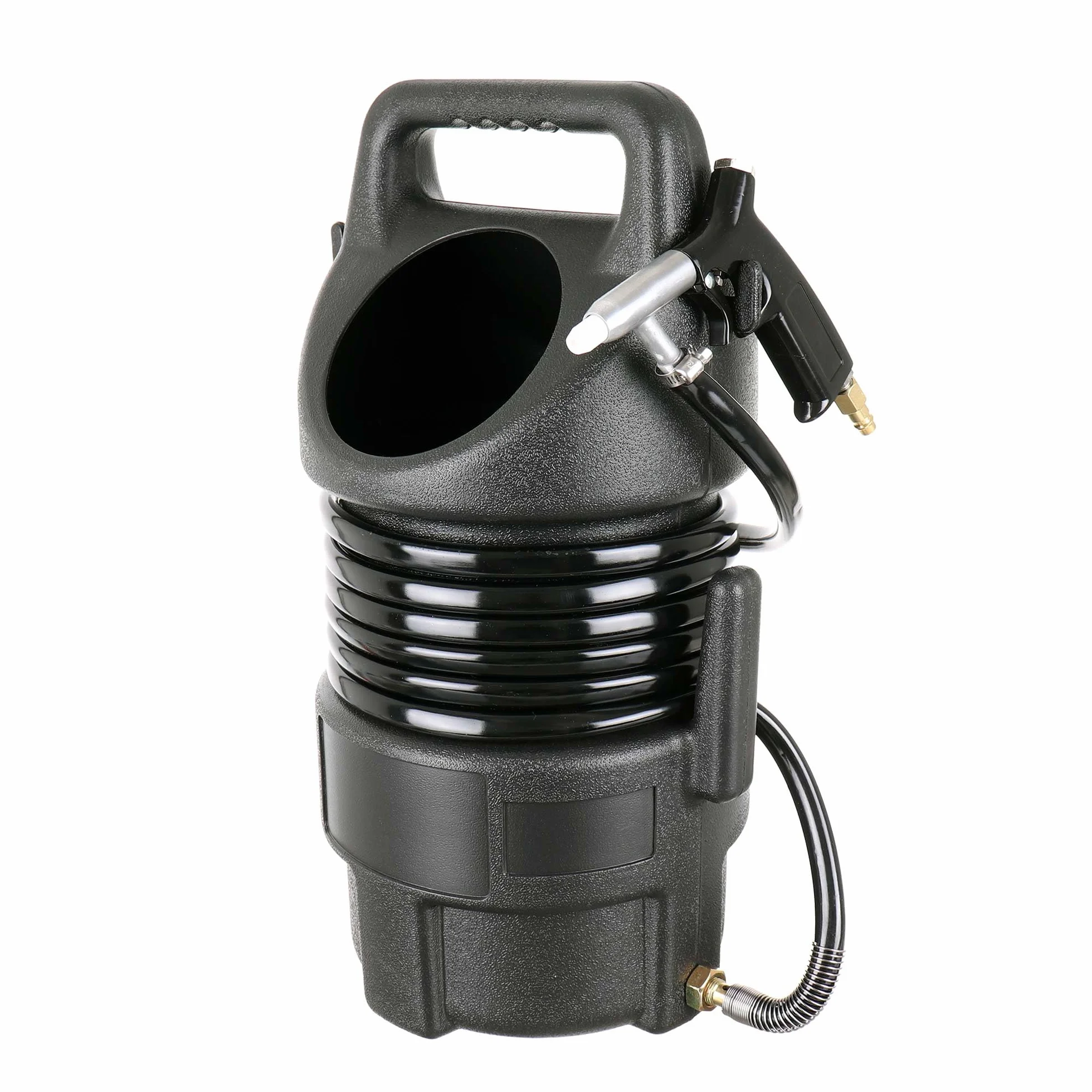 Pistola de chorro de arena con contenedor de arena 10 l y manguera (4,5 m), conexión 1/4", boquilla de cerámica Ř 5 mm, presión de trabajo 4-6,5 bar