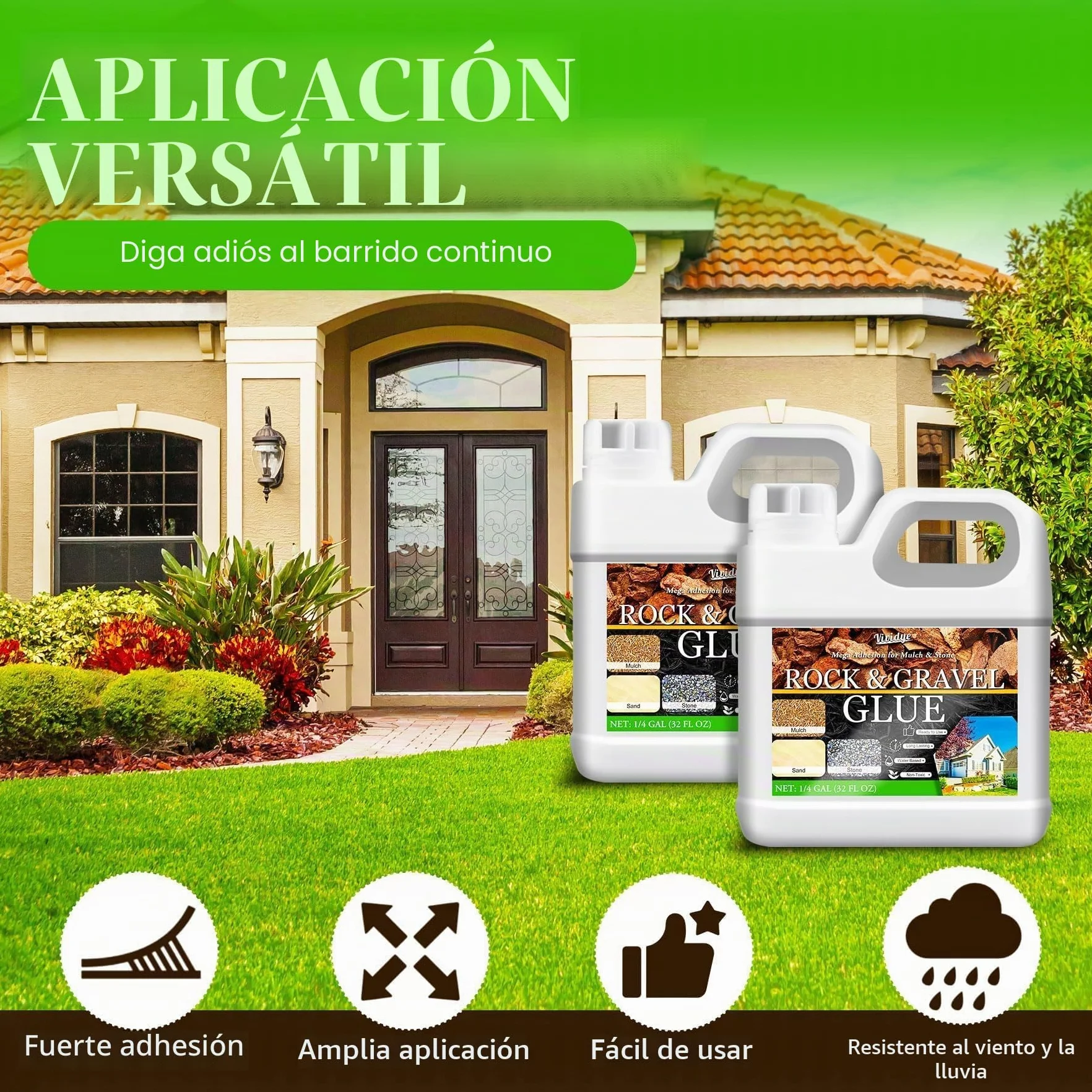 Aglutinante de Grava 2L Estabilizador para Paisajismo, Jardinería y Senderos - Adhesivo Duradero No Tóxico